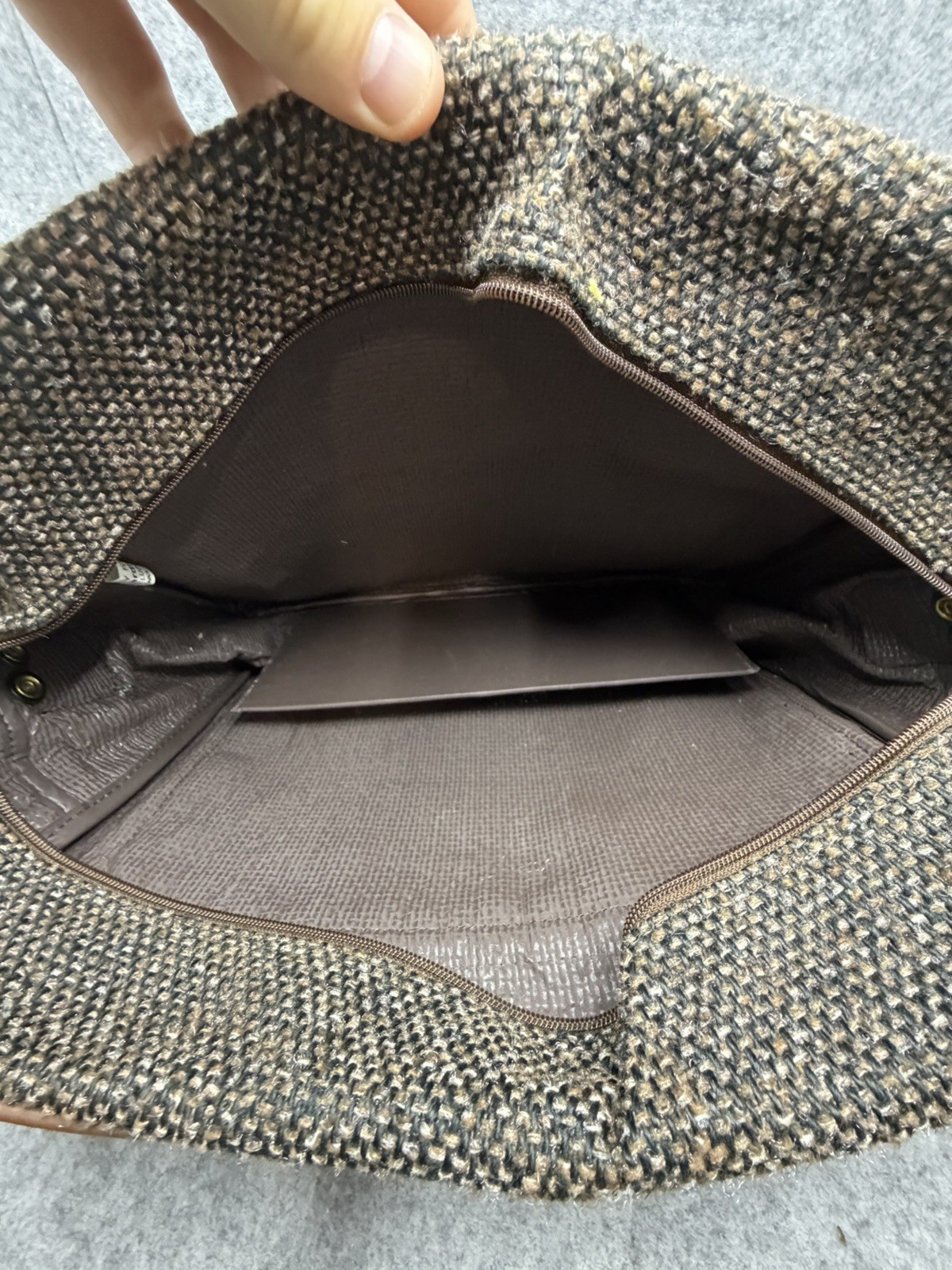 Matching Vintage Pierre Cardin Tweed Messenger Bag And Briefcase