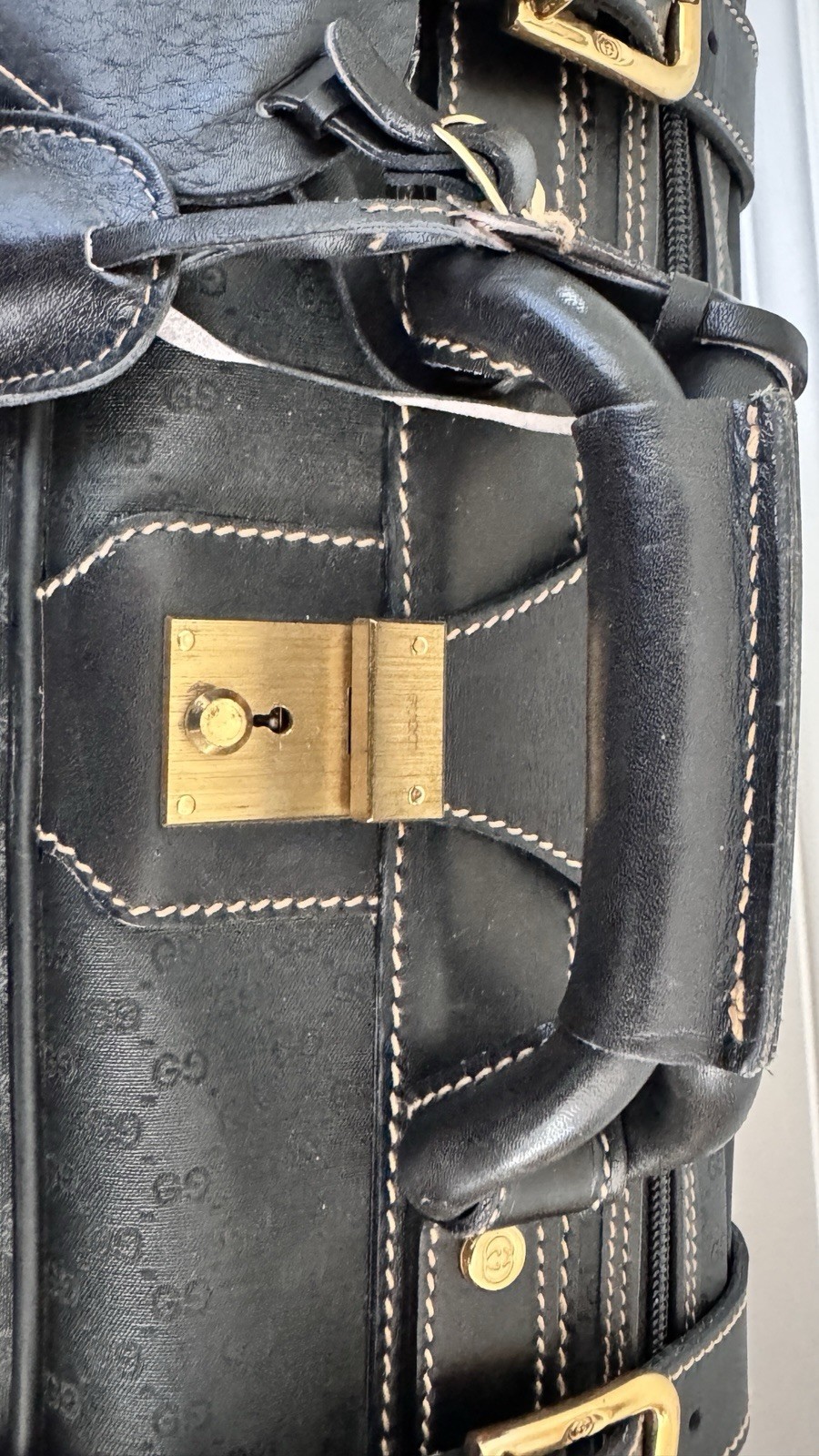 Gucci GG Luggage Authentic Monogram Canvas Excellent Condition Chocolate Brown