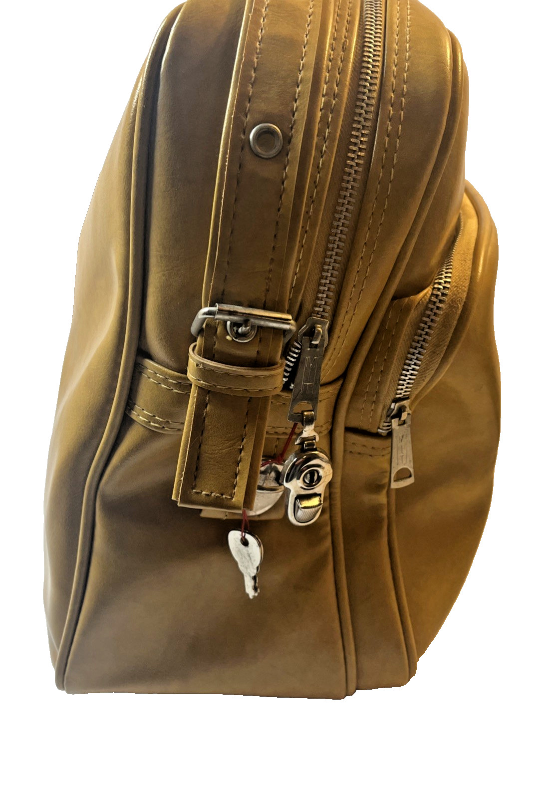 Vintage Overnight Case Bantam Travelware Peter’s Bag Corp Tan Lock Keys Camera