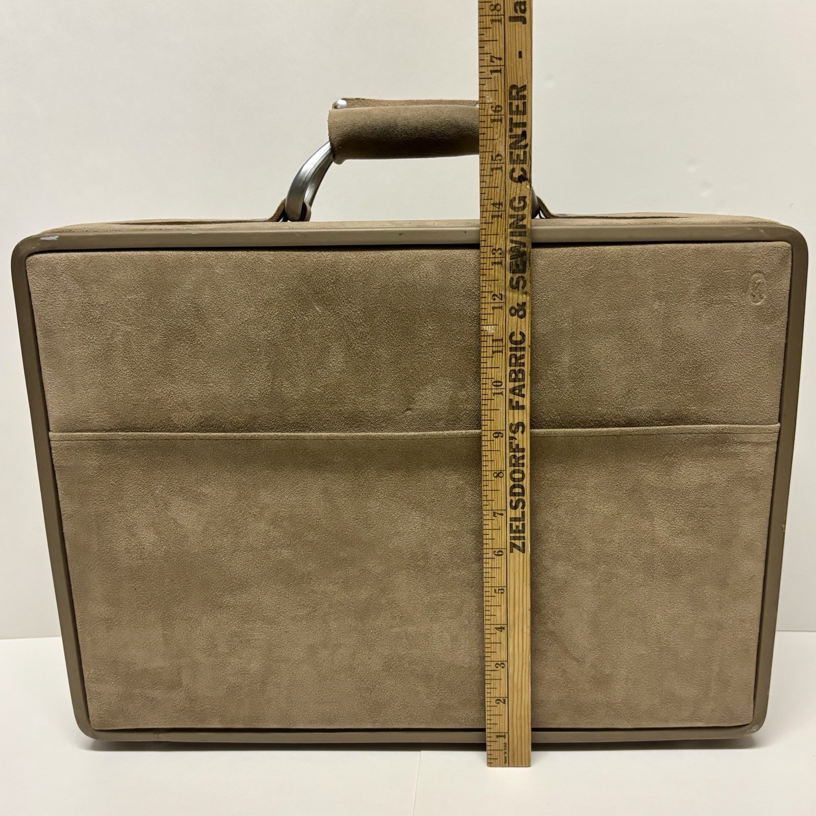 Hartmann Hard Briefcase Attache Leather Suede Luggage with Locking Key