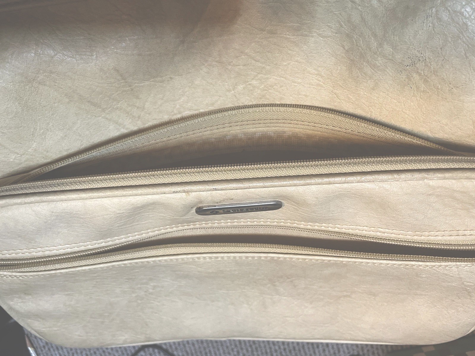 Vintage Samsonite Silhouette Overnight Bag Travel Carry On Luggage Tote Bone Key