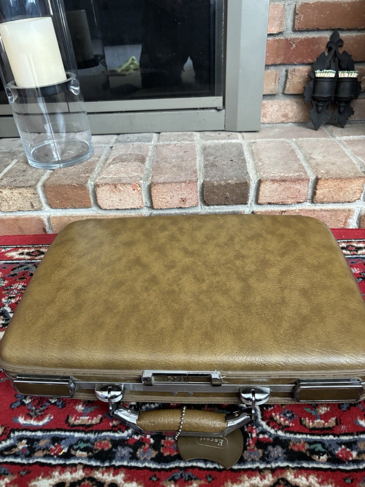 Vintage Escort American Tourister Briefcase Hard Shell Brown Luggage 18”x12.5”x3