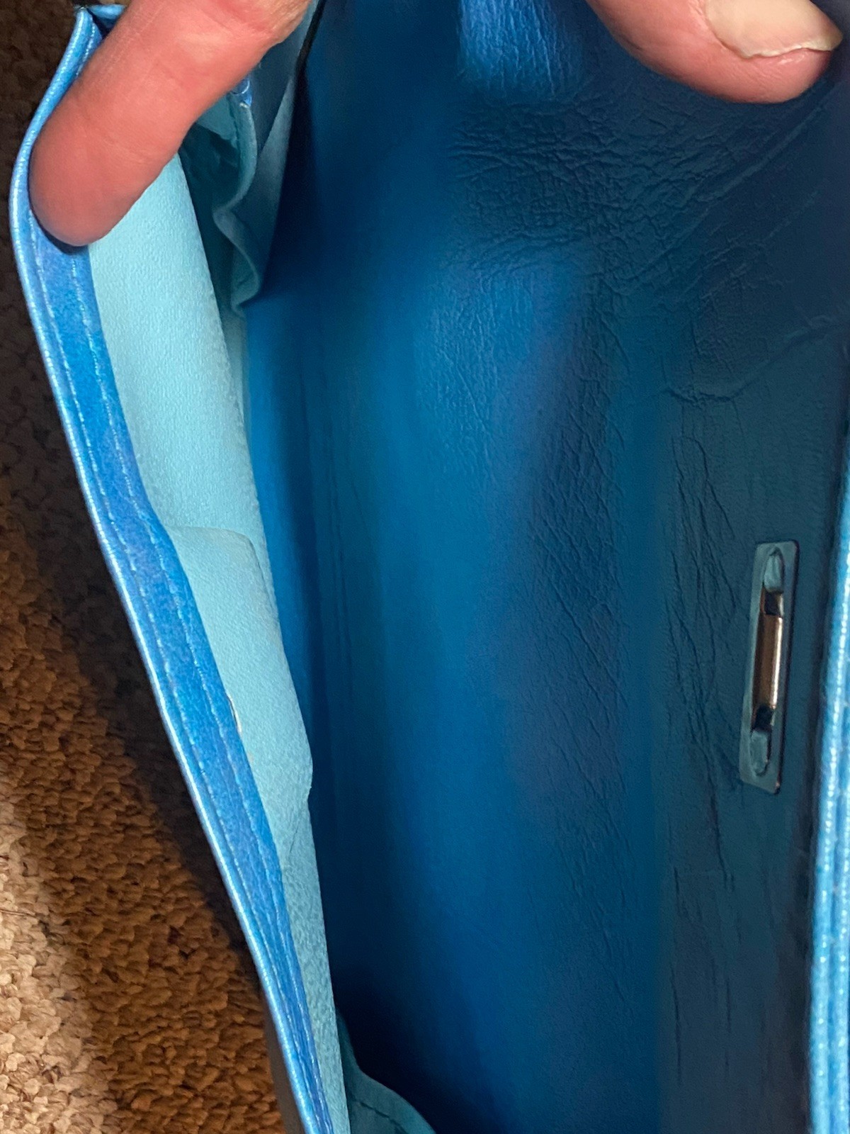 Vintage Samsonite Blue Carry On Travel Shoulder Bag Tote With Lock & Key