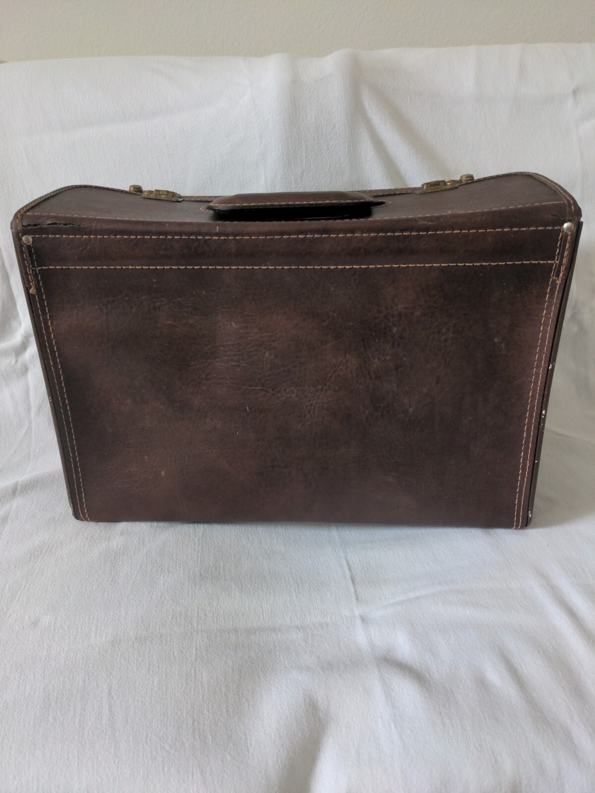 Vintage Howe Leather Case Bag Salesman Pilot Brief Case See Description