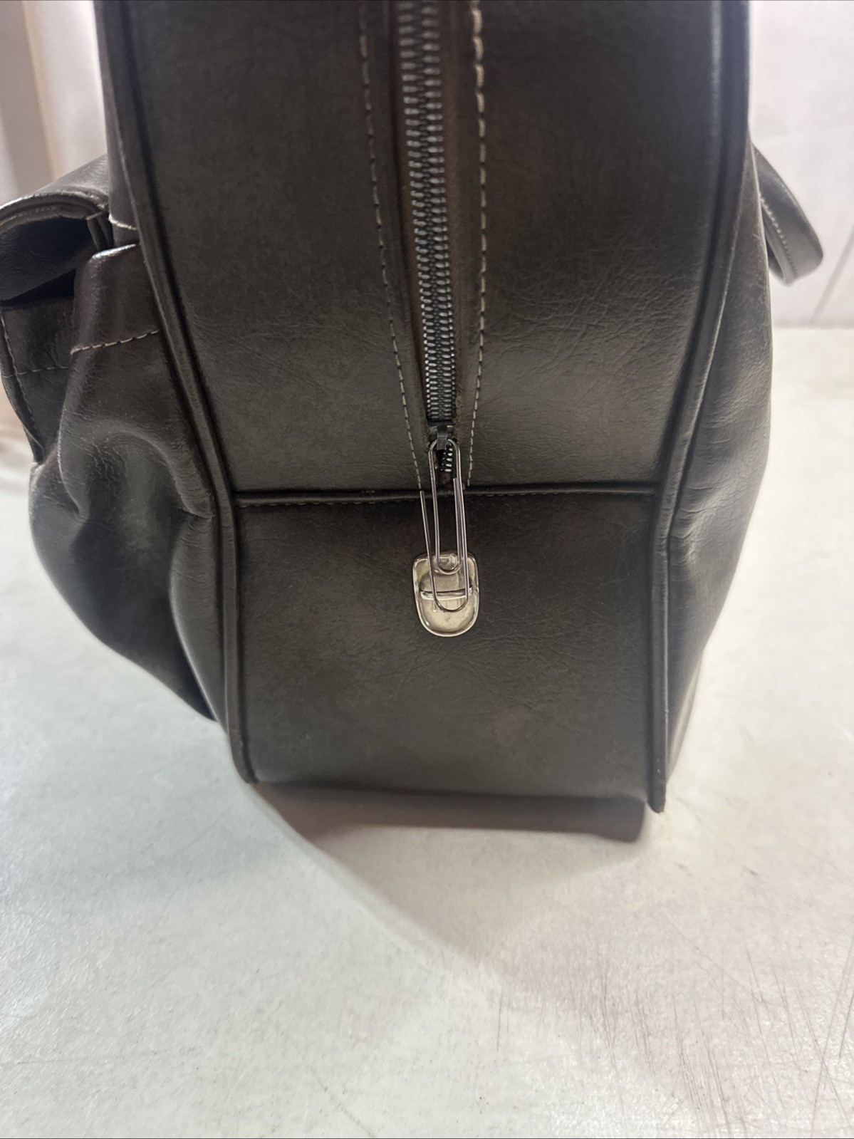 VTG 1960s Samsonite Silhouette Carry On All Leather Weekender Missing Zipper Tag