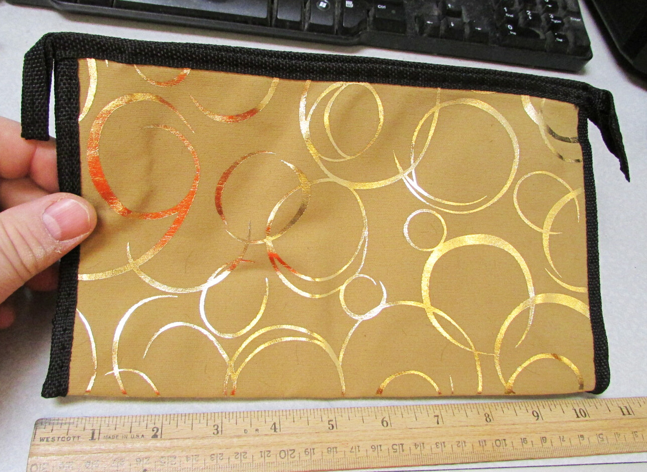 Cosmetic / Bathroom item Travel bag, RV, Vacations & Trips 10 x 5.5 Gold design