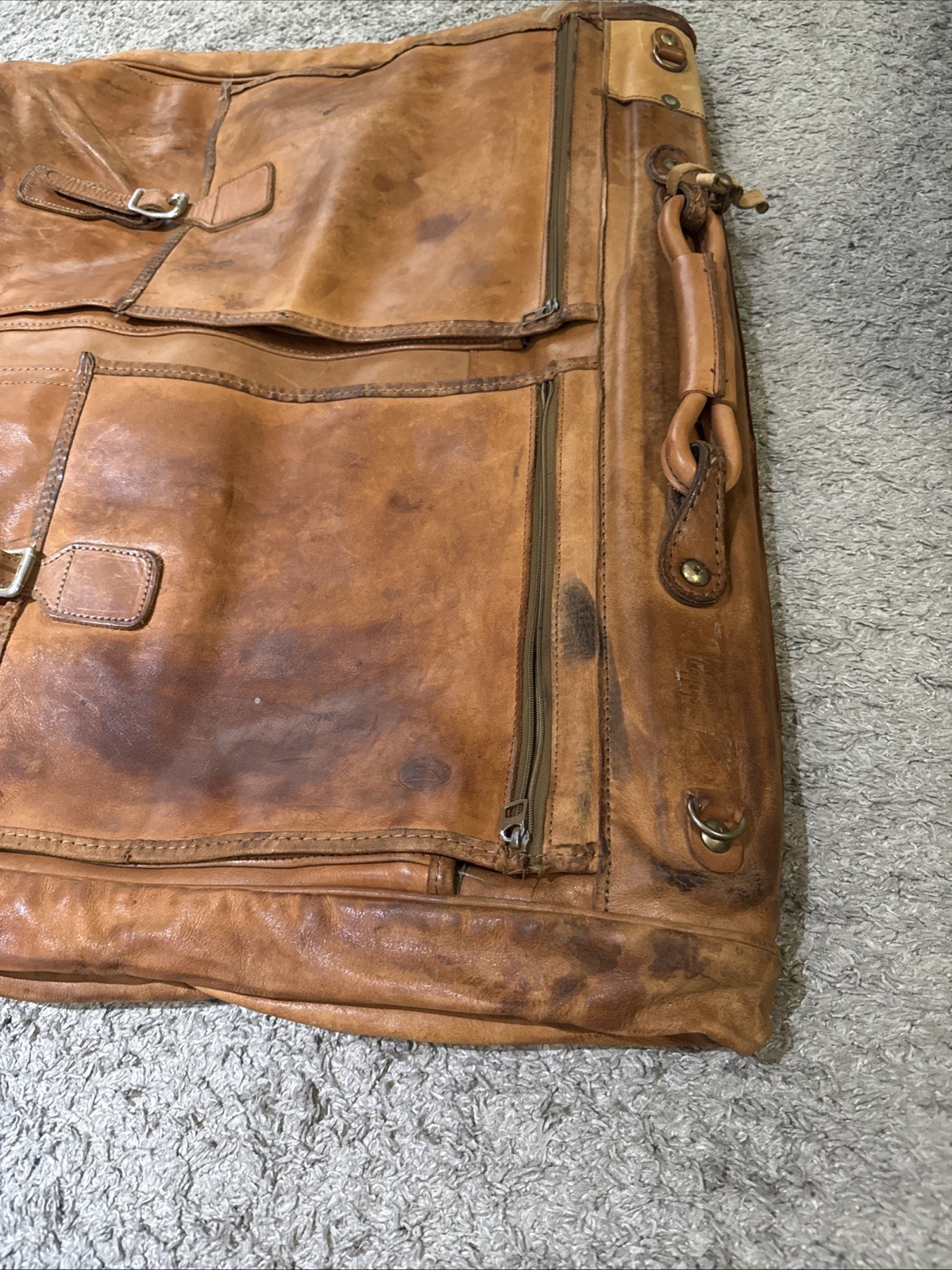 Vintage Hartmann Luggage Leather And Nylon Suit Bag