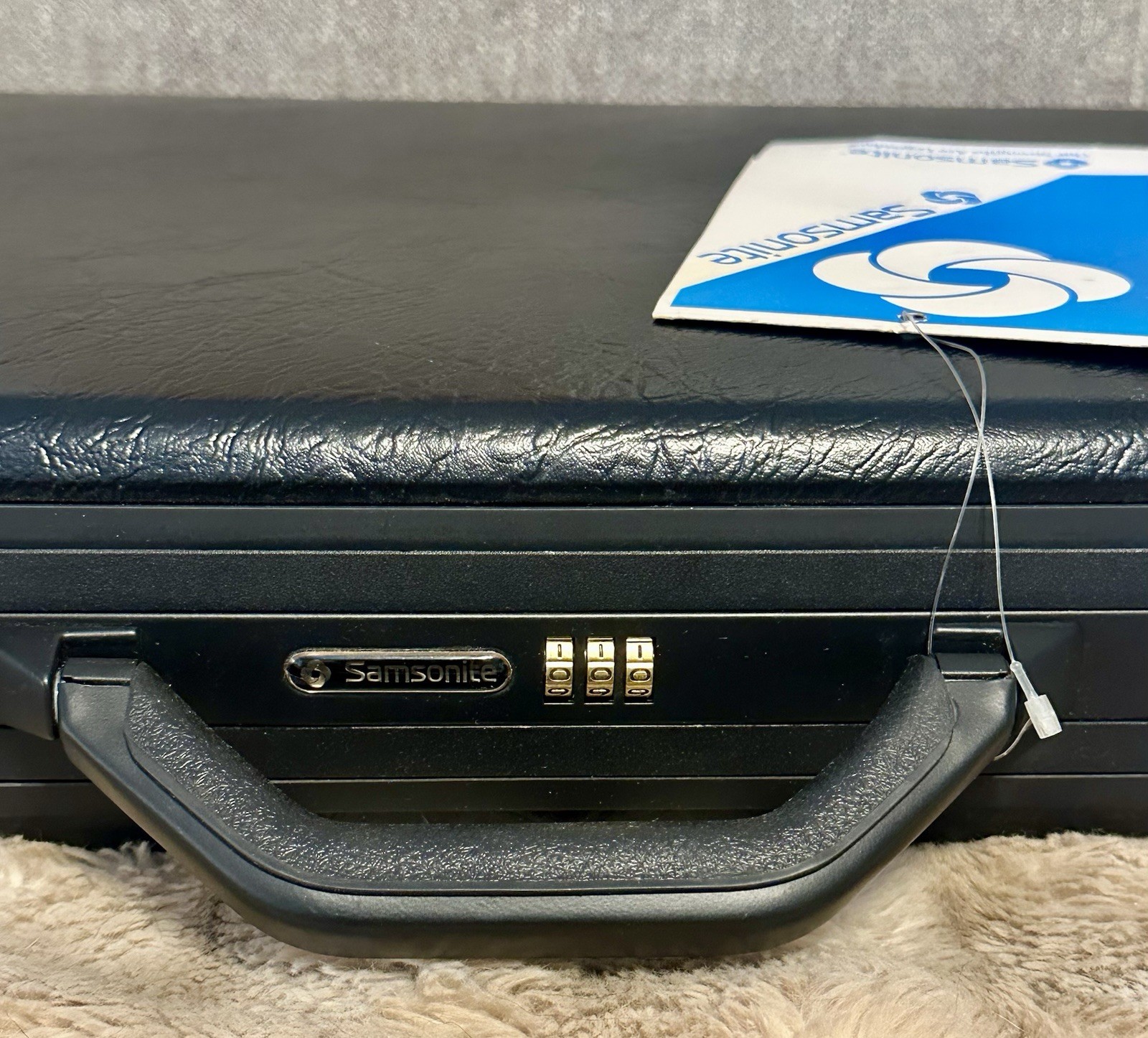 NOS Samsonite Accord 2000 Grand Luxe 3” Black Briefcase Attache w/ Lock 1987 VTG