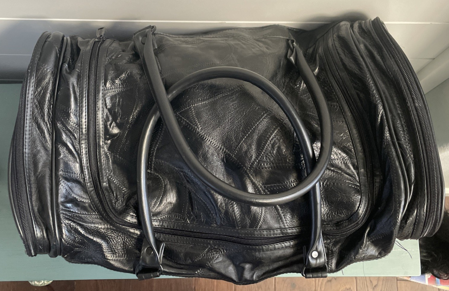 Vintage Pioneer Express Genuine Leather Carry On Bag Black Very Rare Edition
