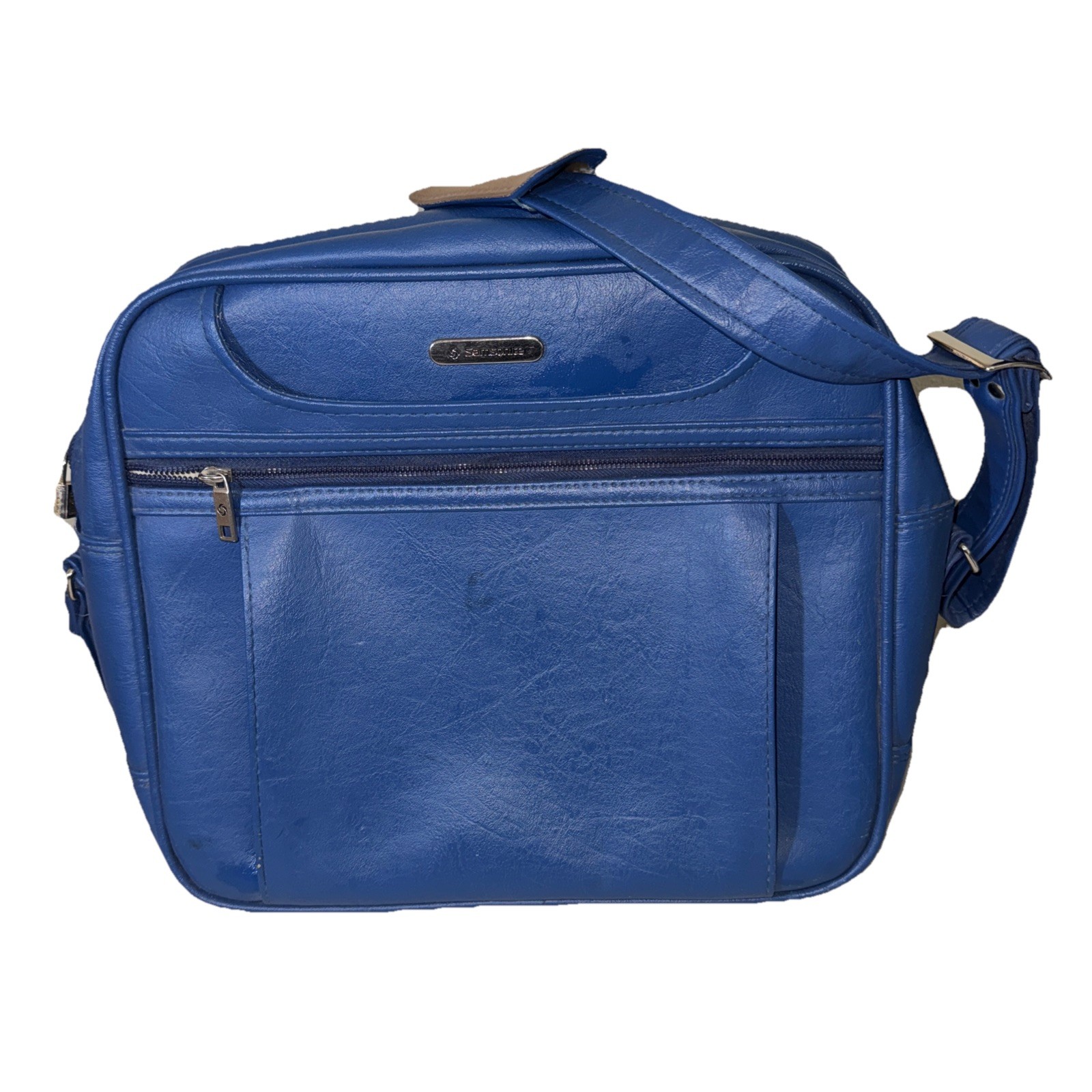 Samsonite Concord Vintage Carry-On Shoulder Strap Travel Bag Royal Blue