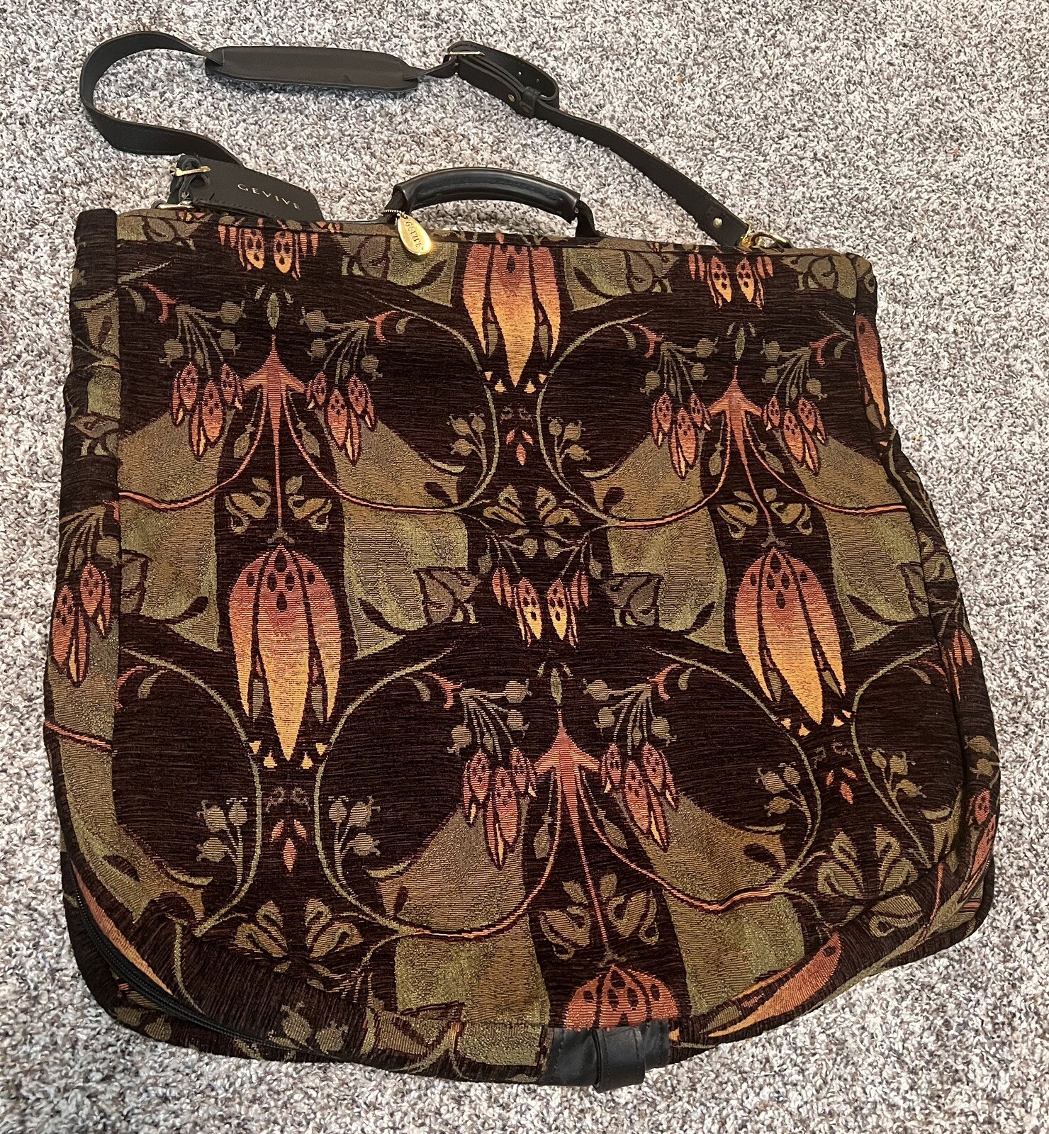 Vintage Gevive By Boyt~Tapestry Garment/Suit Bag~Approx. 48″TX24″W Folded