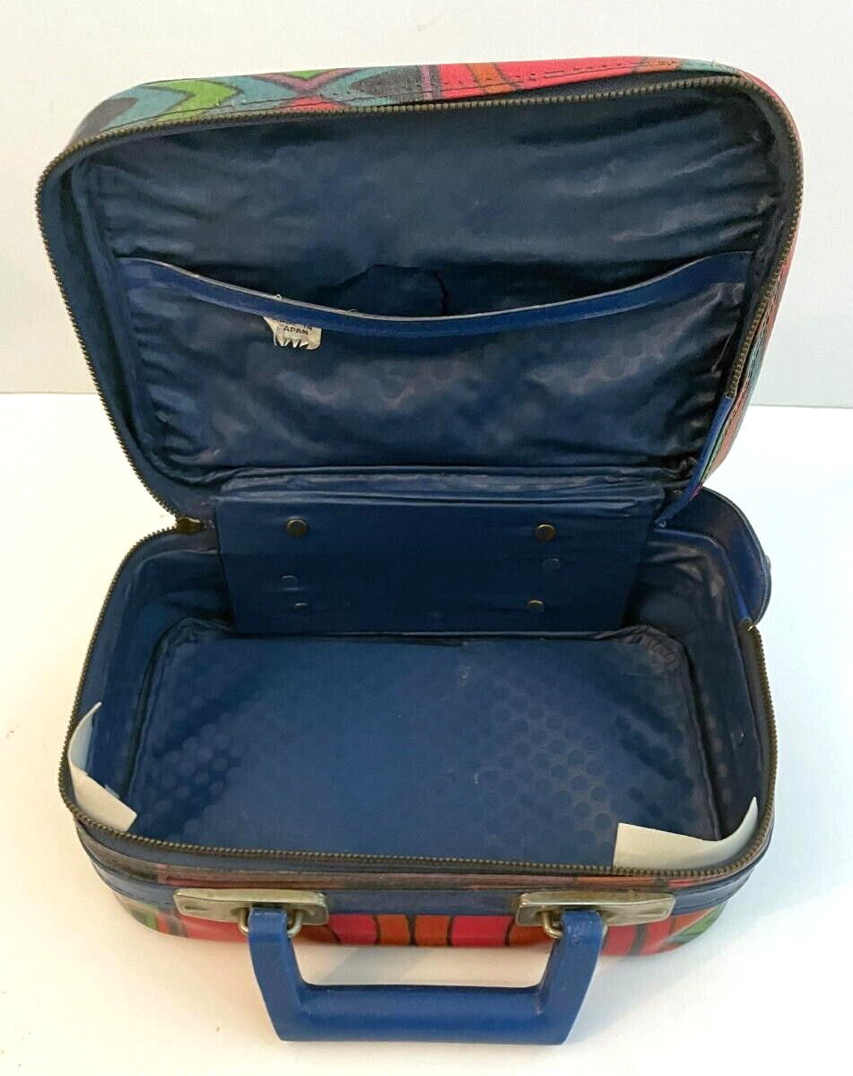 Vintage MOD 1960’s Mini Suitcase Multi Colored Patent