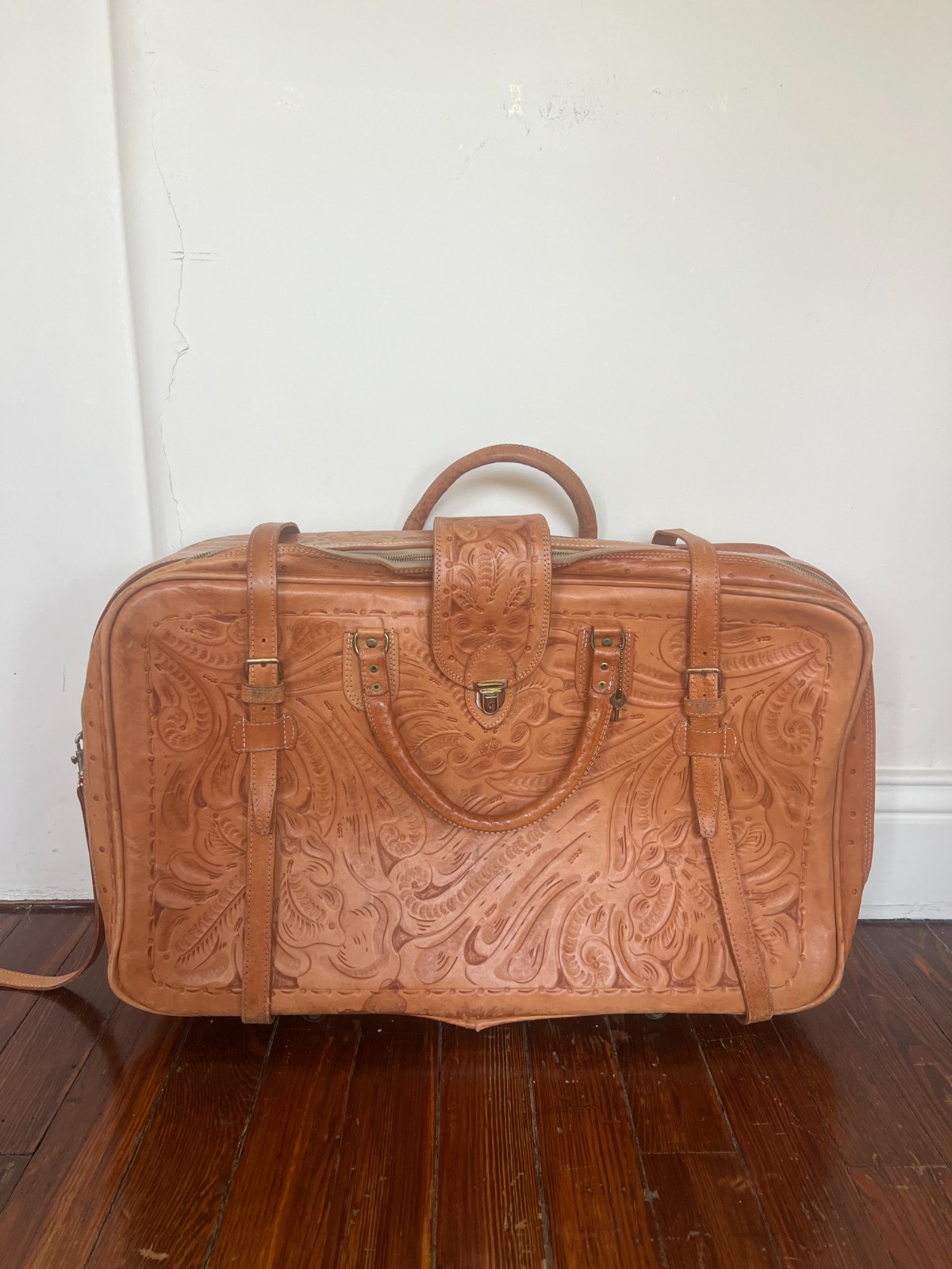 Vintage Grant’s Naturals Tooled Leather Luggage Suite
