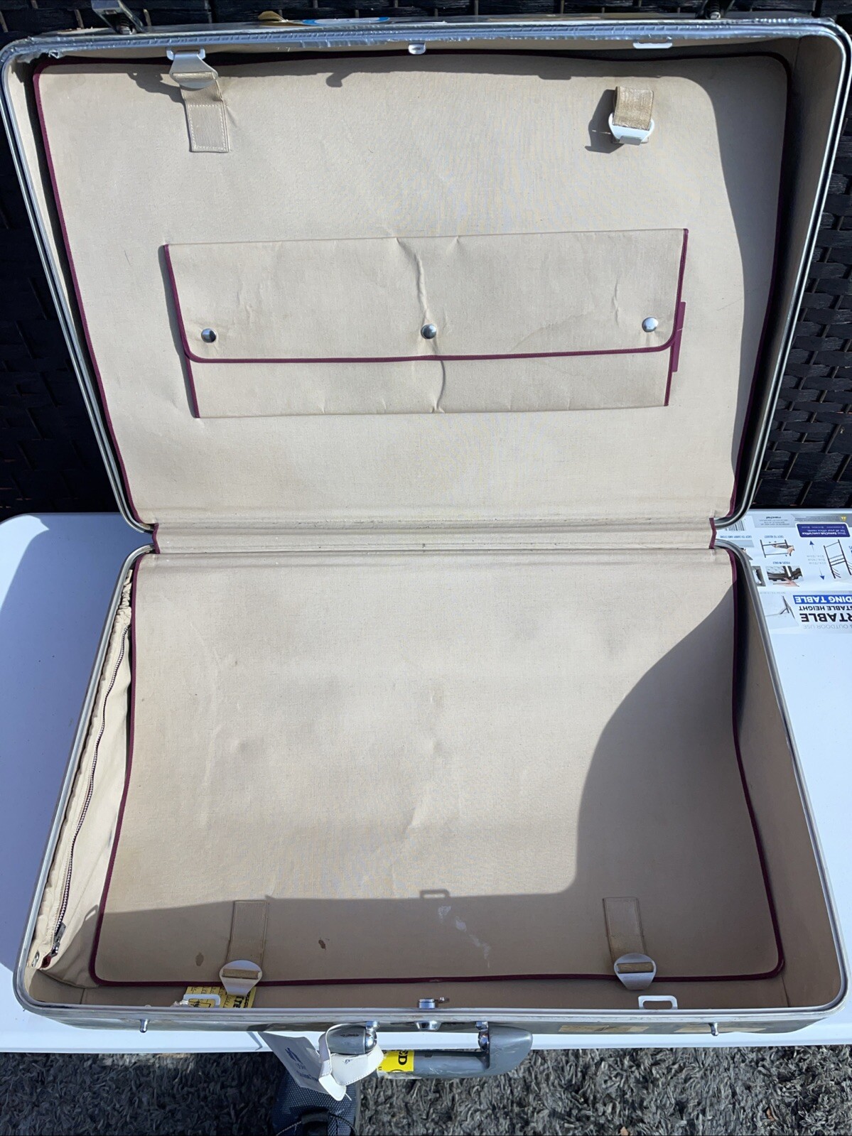 Vintage Halliburton LA Aluminum Suitcase Case 26x18x9 Pre-Zero MCM NO KEY