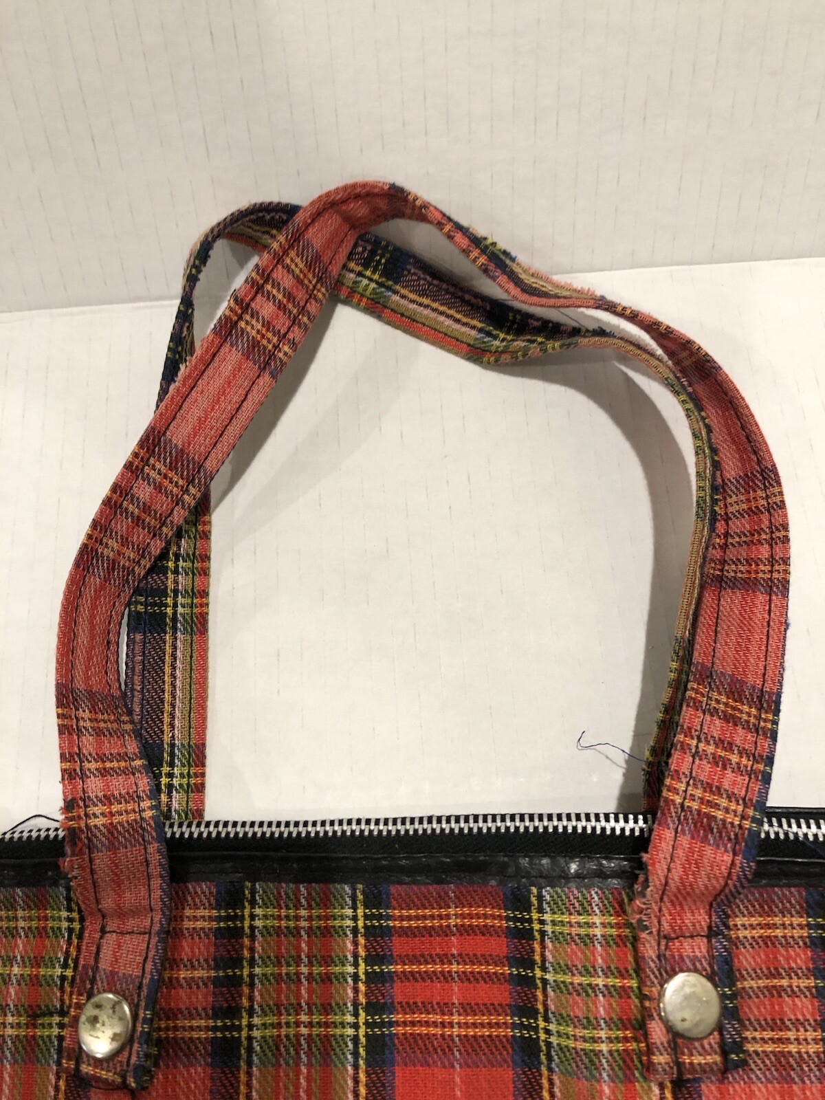 Vintage 1970’s Authentic Hawaii Red Plaid Rolling Wheels Luggage Travel Bag