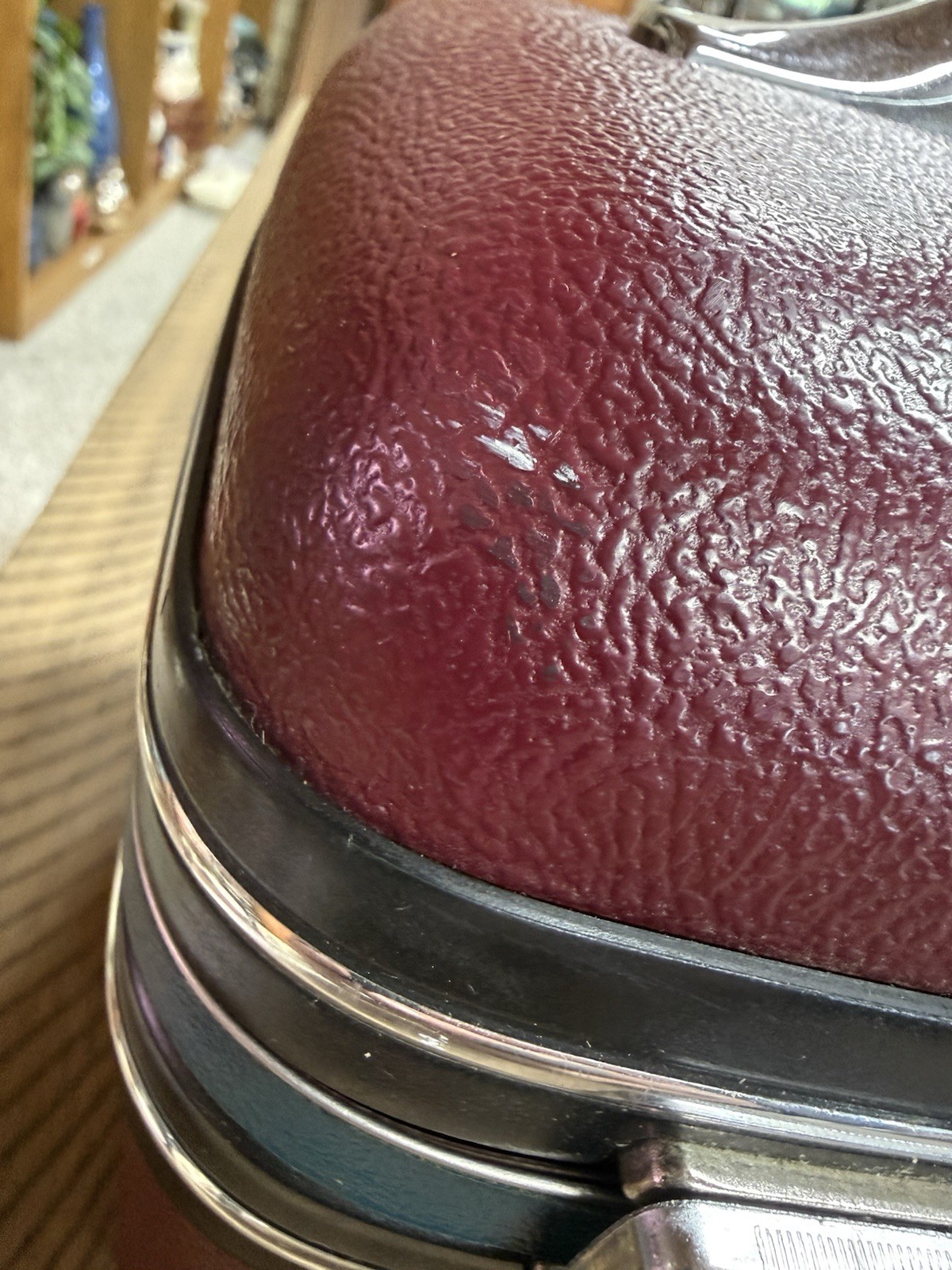 Vintage American Tourister Train Case Dark Burgundy Hard Shell Luggage READ