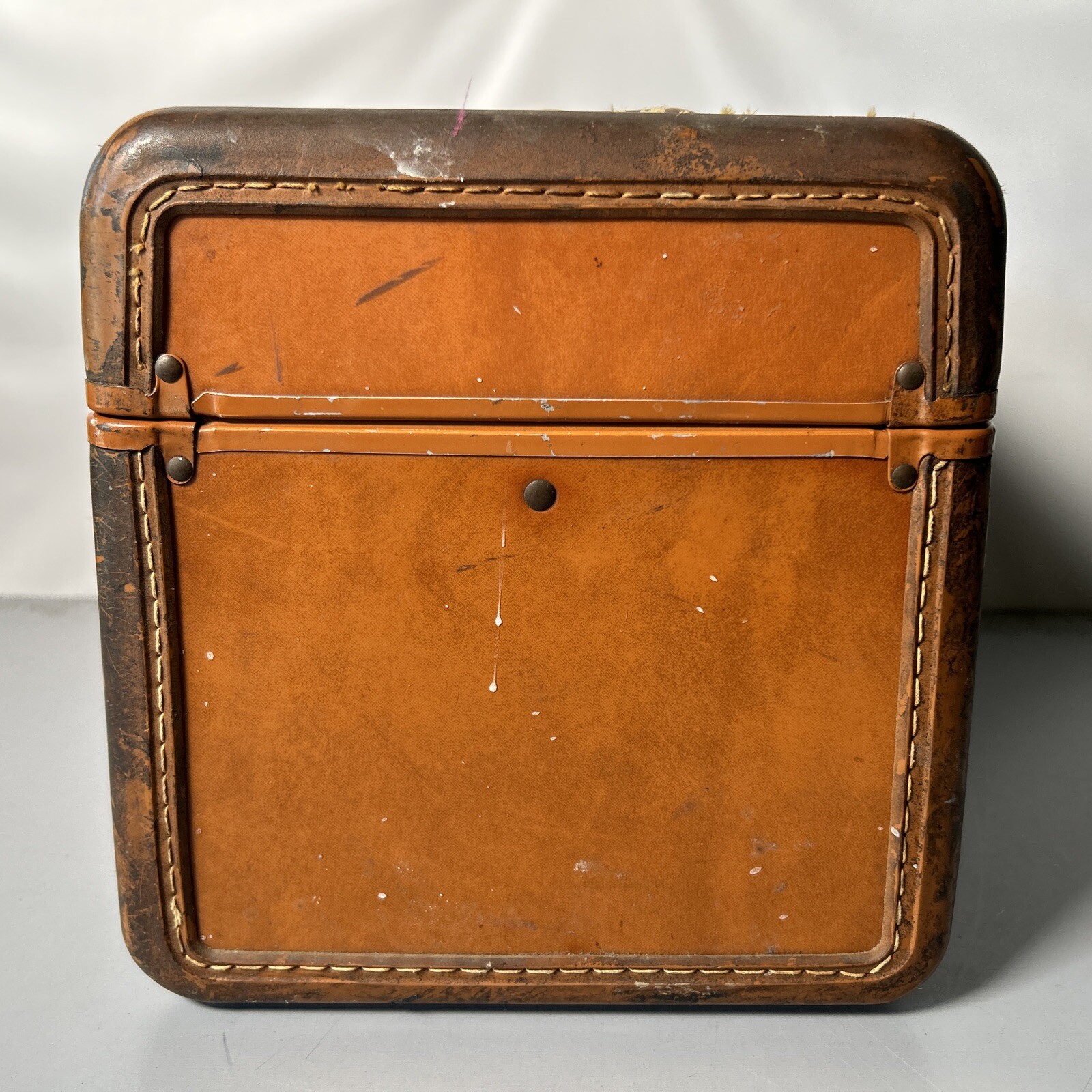 Vintage Samsonite Schwayder no4612 Brown Faux Leather Makeup Train Hard Case