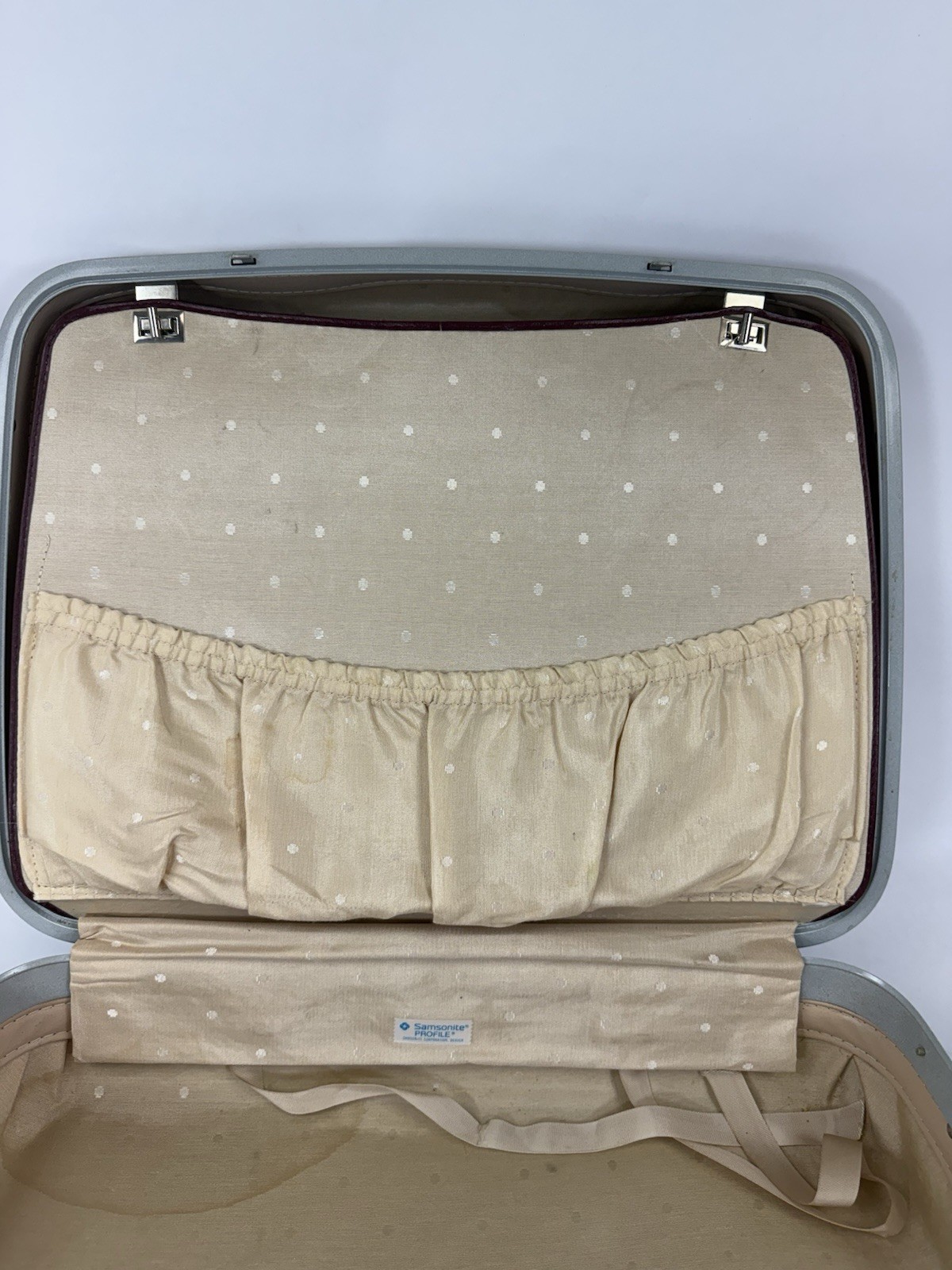 Samsonite Maroon Hard Shell Handle Travel Luggage Suitcase Vintage 19″