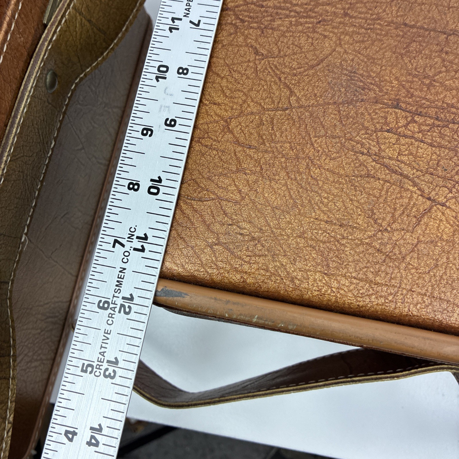 Vintage Hartmann Leather Luggage Tan Suitcase And Cosmetic Box Paisley Lining