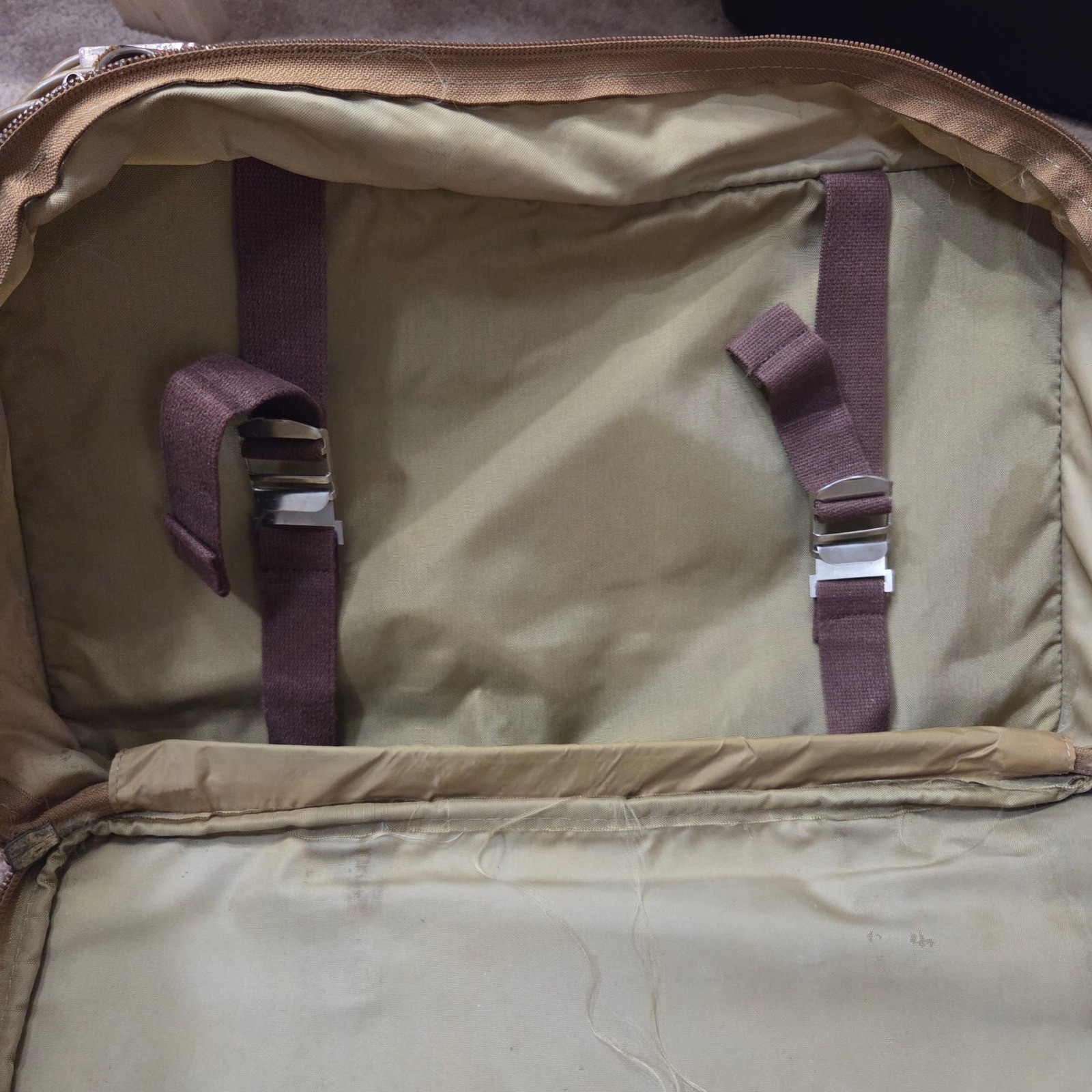 Vintage Hartmann Luggage Canvas Leather Weekender Travel Bag Carry On USA