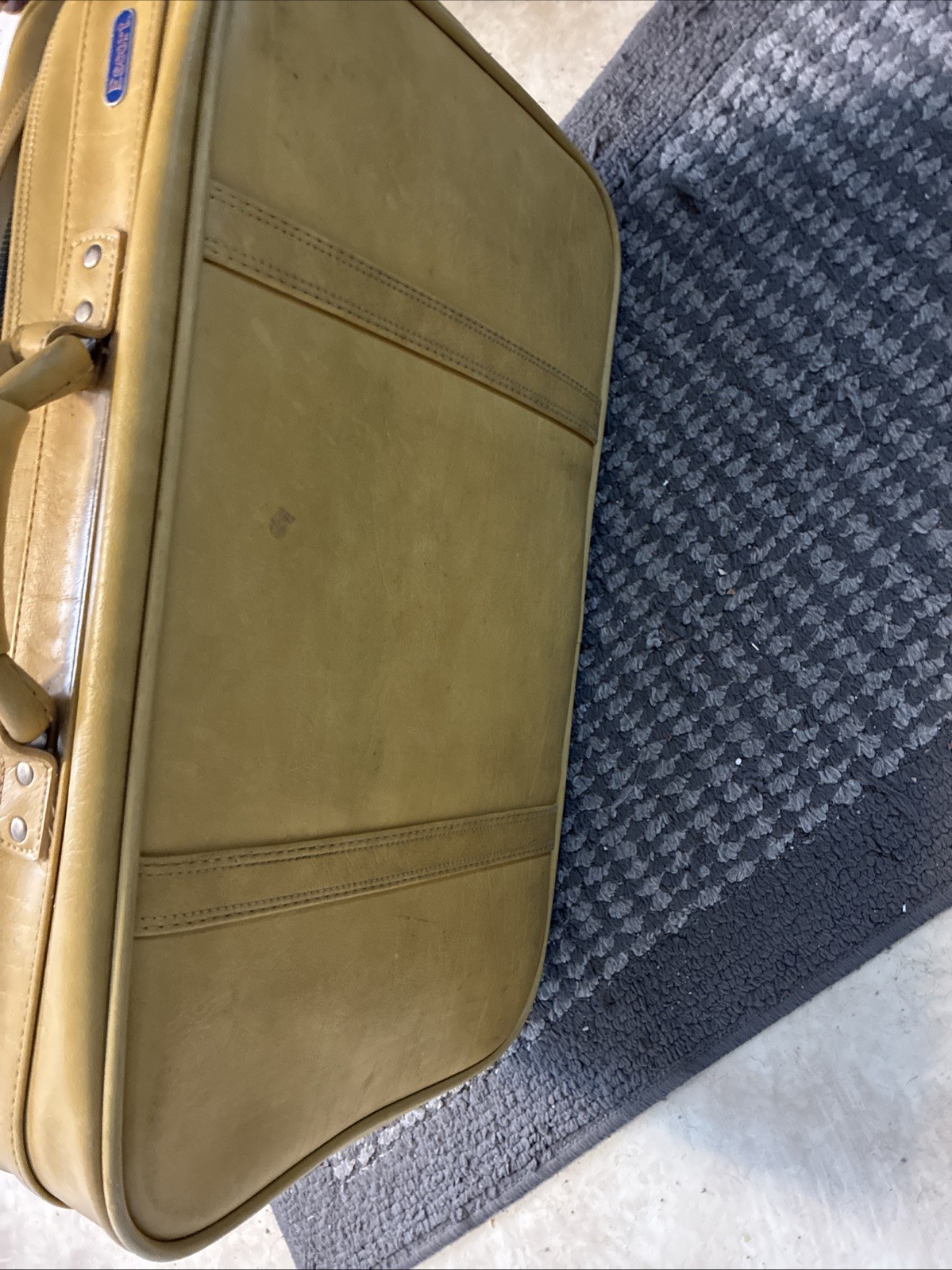 Mustard Yellow Vintage Large Escort Suitcase By American Luggage Works Inc