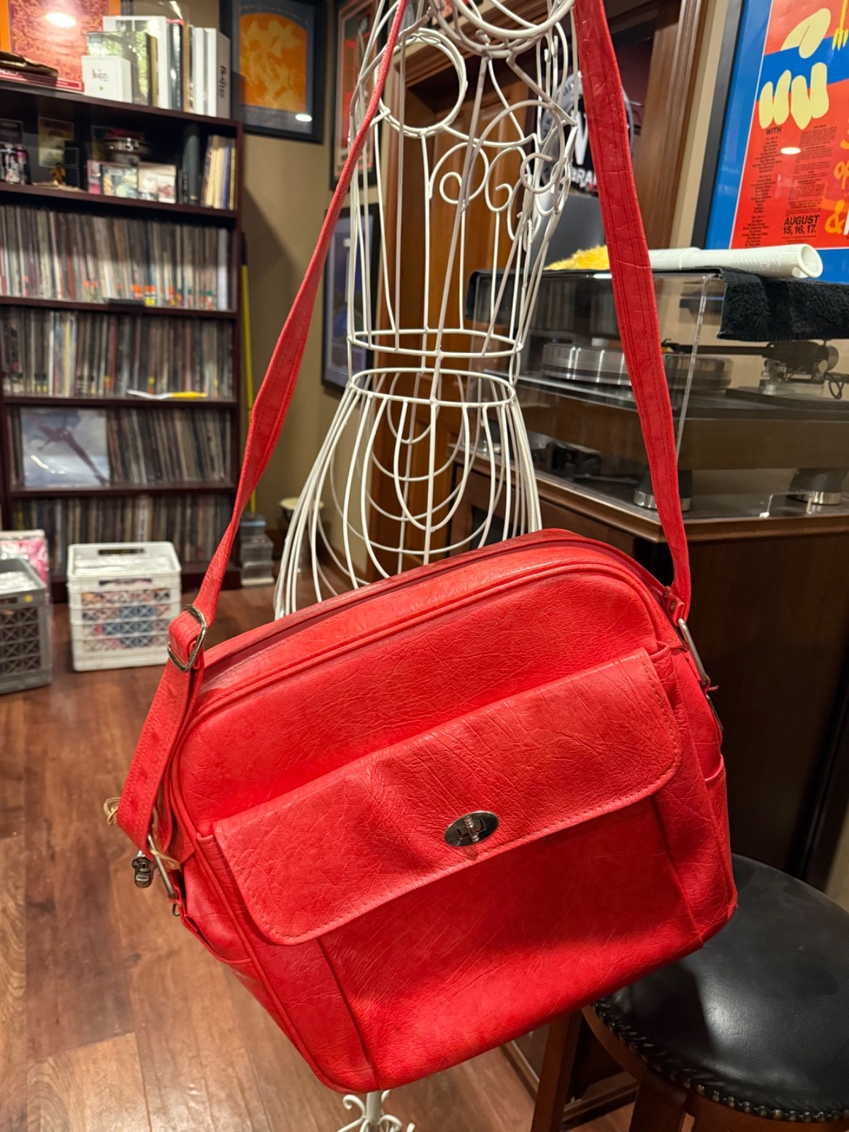 Vintage Samsonite Strawberry Red Suitcase & tote Carry On Bag seen Palm Royale