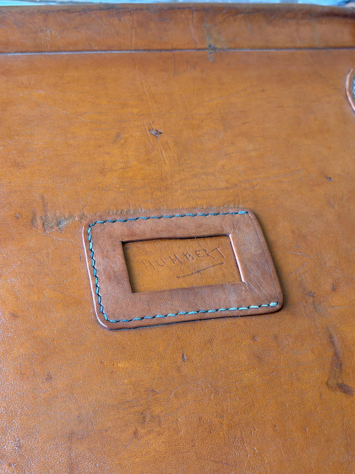 RARE Vintage French Leather Suitcase General Jacques Humbert Luggage WWII Milit