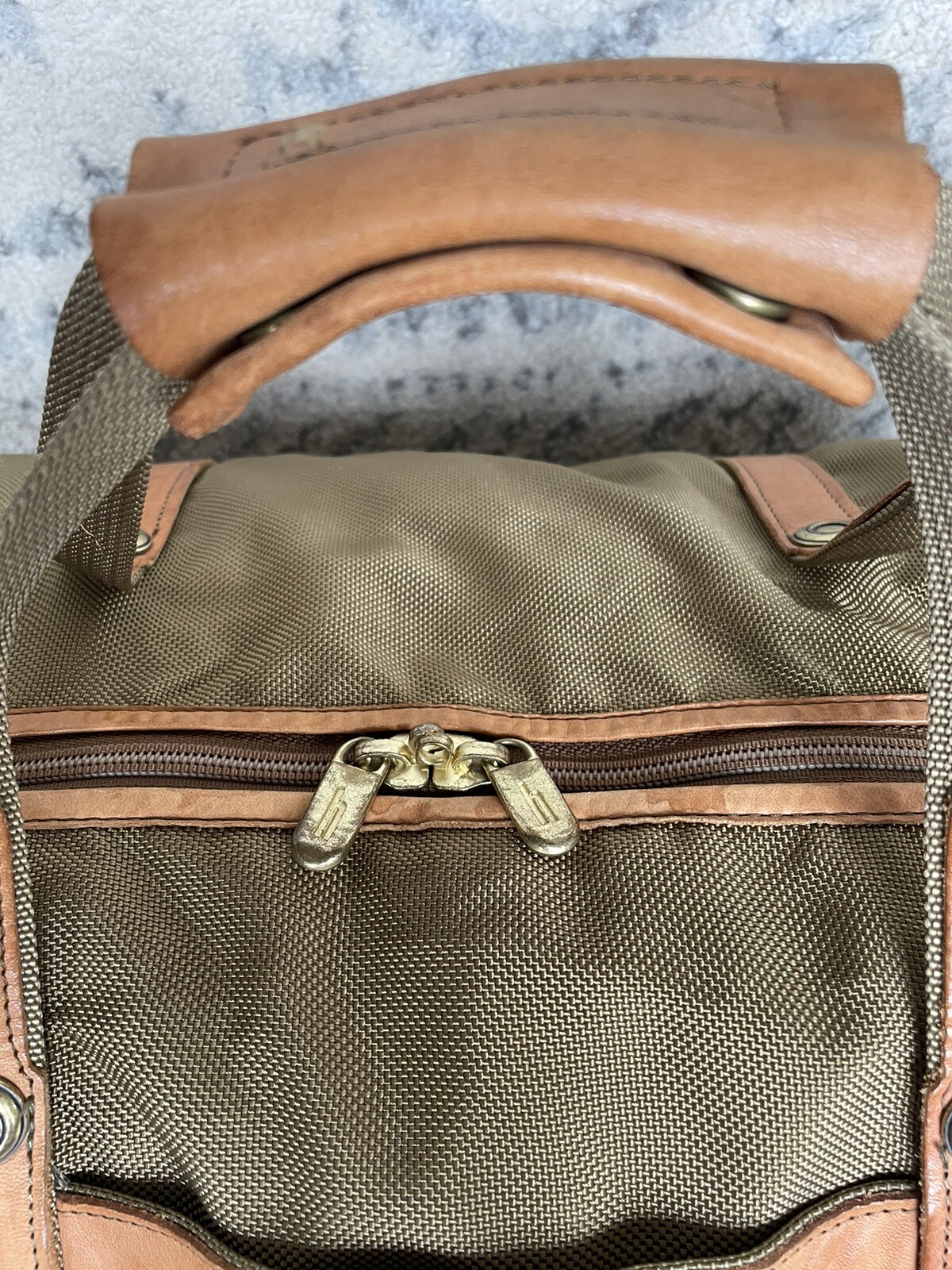 Hartmann Tweed Leather Suitcase Luggage Travel Bag 24x18x8.5 With Duffle Bag