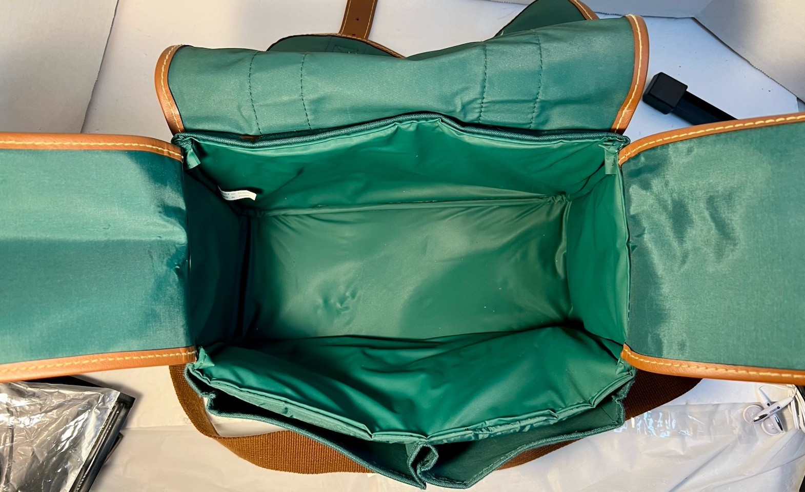 RALPH LAUREN POLO Lightweight GREEN Canvas Insulated Shoulder Tote Carry On Bag!