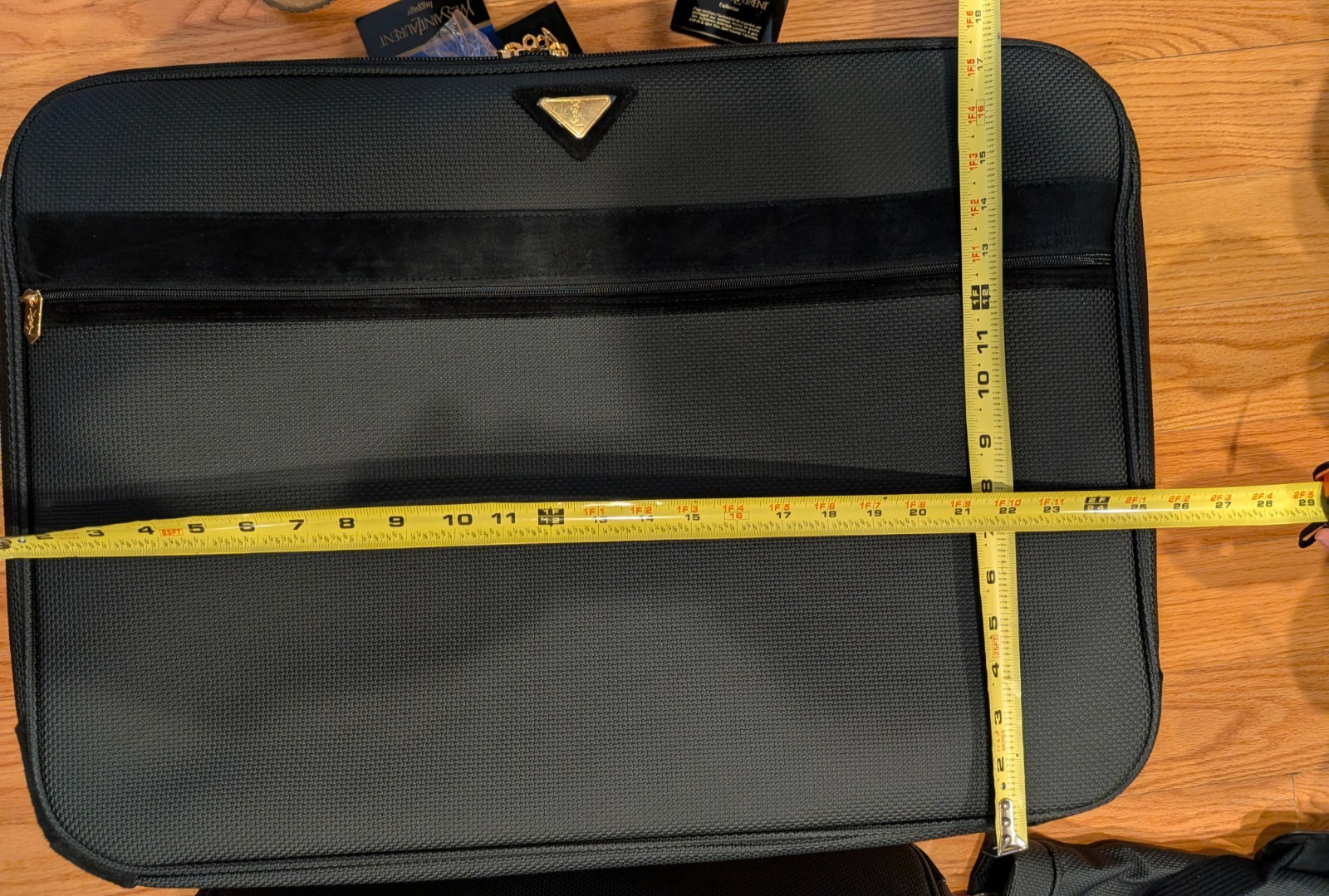 Rare Vintage Yves Saint Laurent Black tweed suede trim luggage suitcase set of 4
