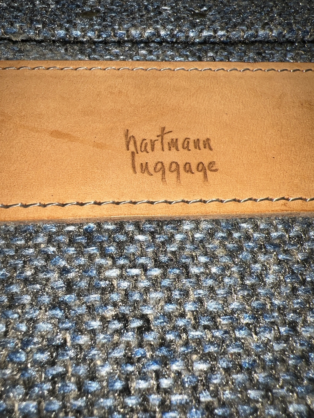 Hartmann Luggage 1 Piece Tweed Leather Locking w Hidden Latches Suitcase Vintage