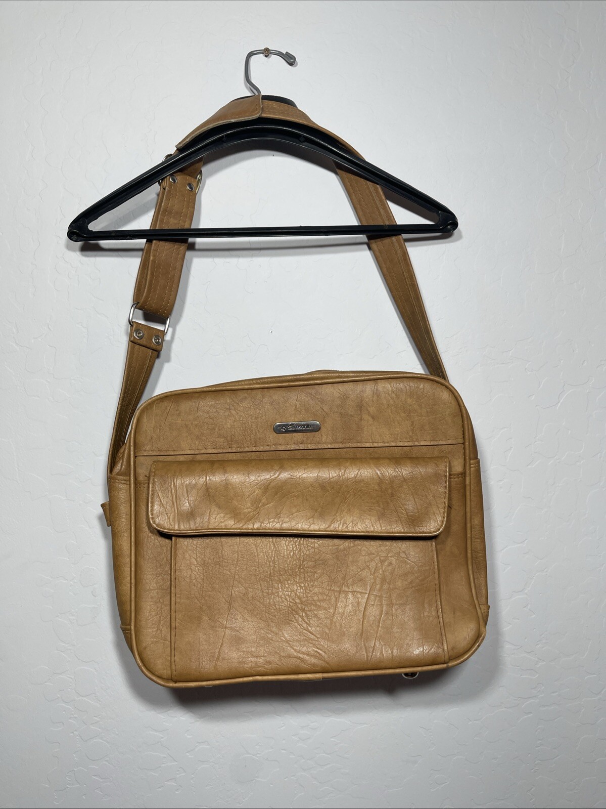 Retro Vintage Samsonite Cordoba Messenger Bag Carry-on Suitcase Strap Leather