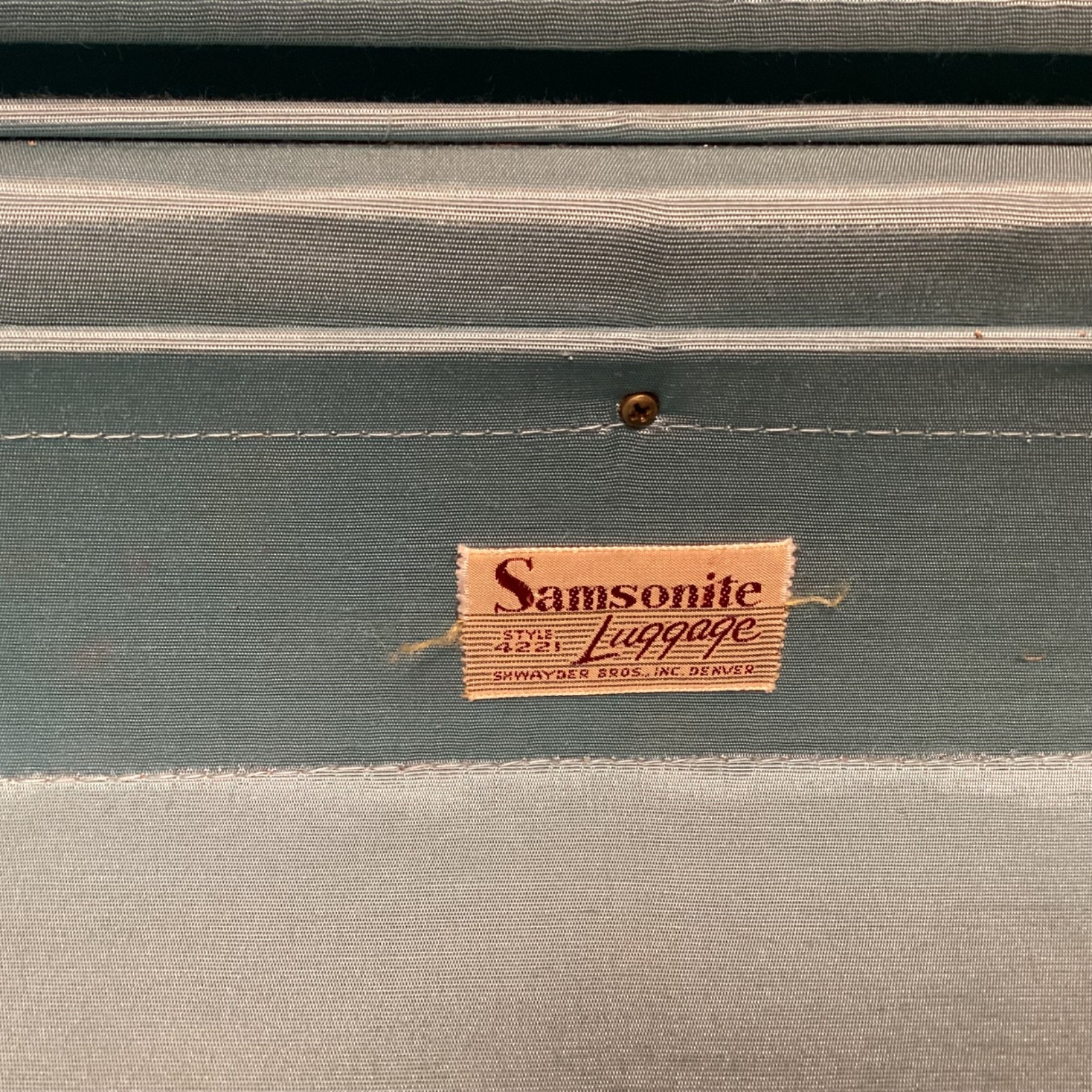 Vintage 1950s Samsonite Streamlite Blue Tweed Luggage 3 Piece Suitcase Set Keys