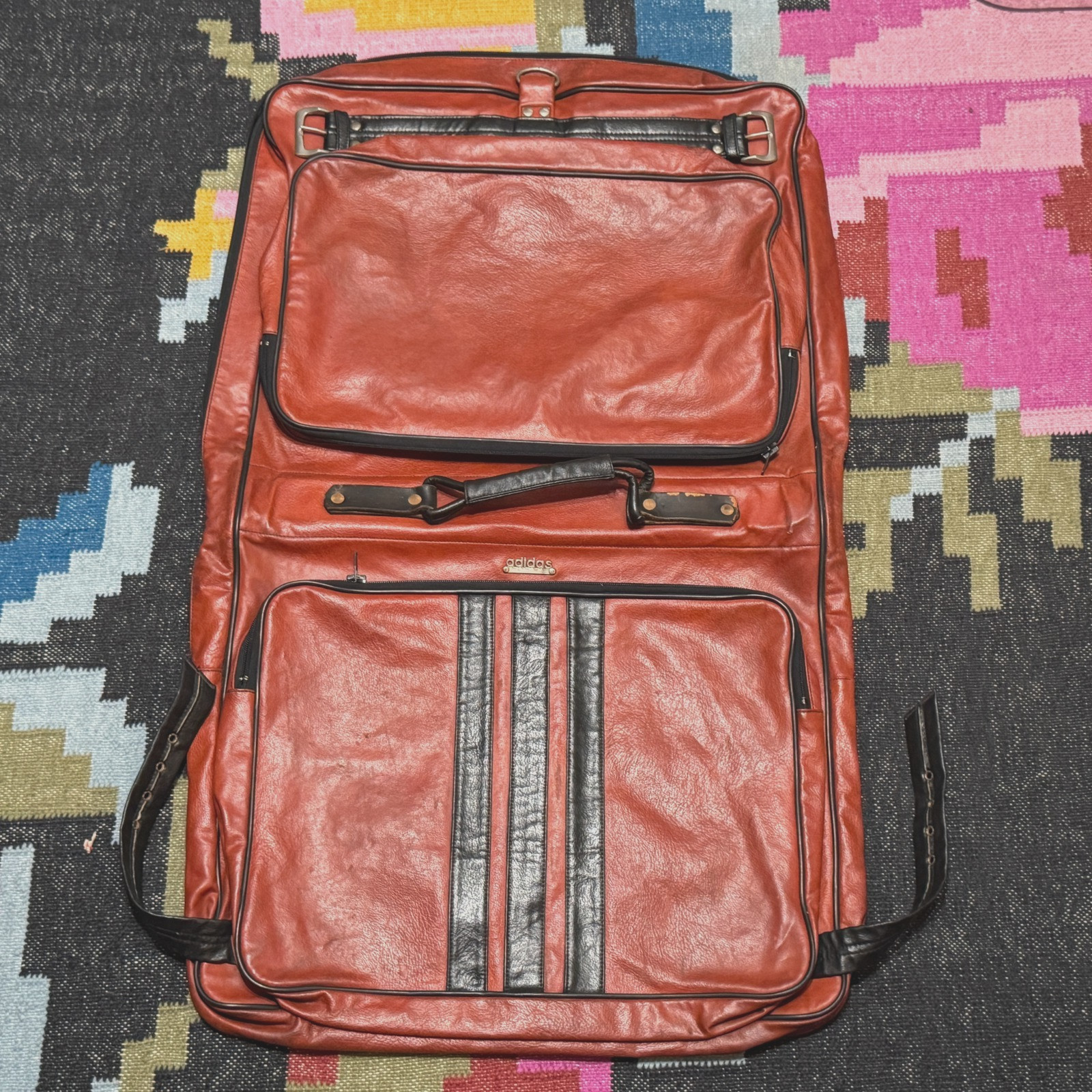 Adidas Garment Travel Luggage Bag, Burnt Orange, Vintage