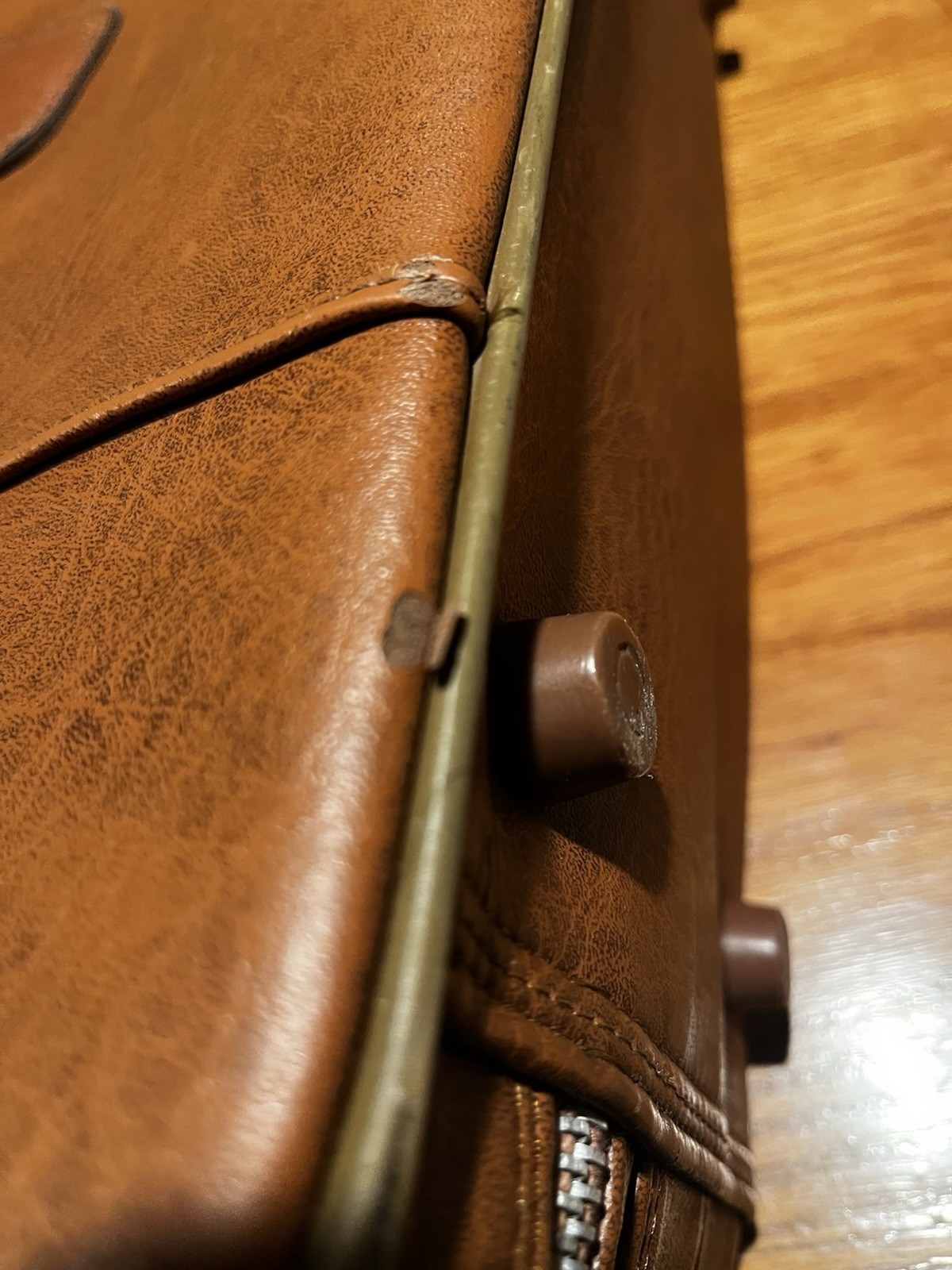 Vintage Meridian Suitcase Brown Textured With Buckle and Handle In Great Shape