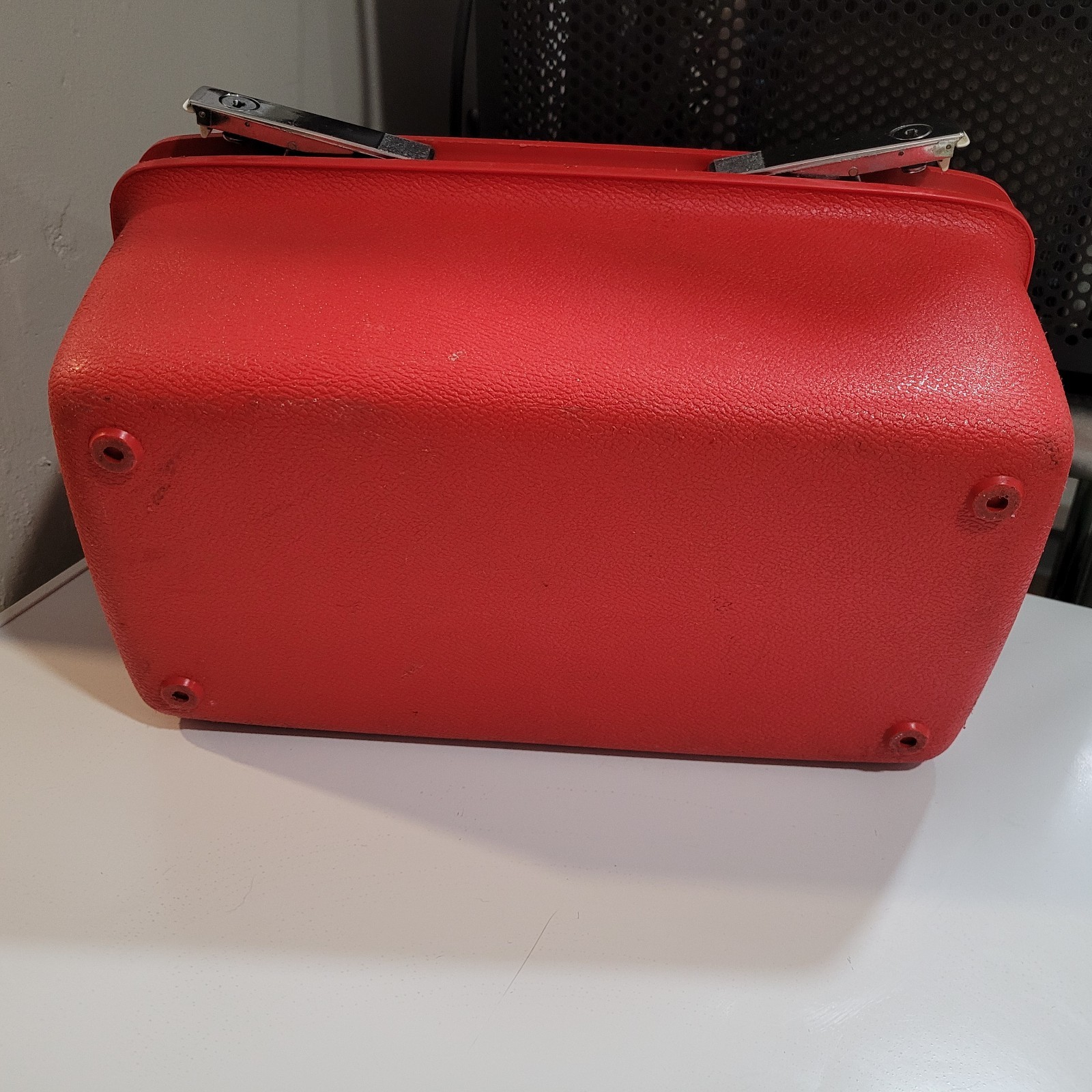 Vintage60s Samsonite Red HardShell Train Suitcase Cosmetic Makeup Travel Classic