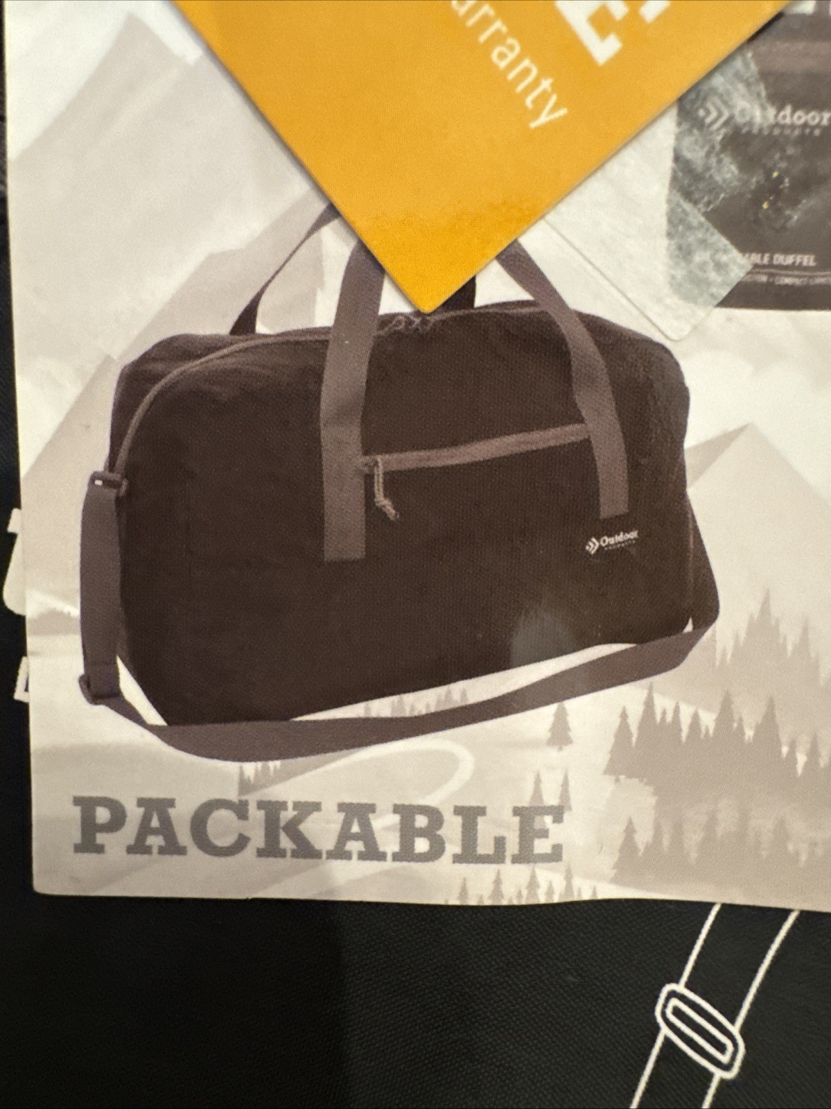 Outdoor Products USA Black 58L Nylon Duffle Bag w/ Handles & Shoulder Strap