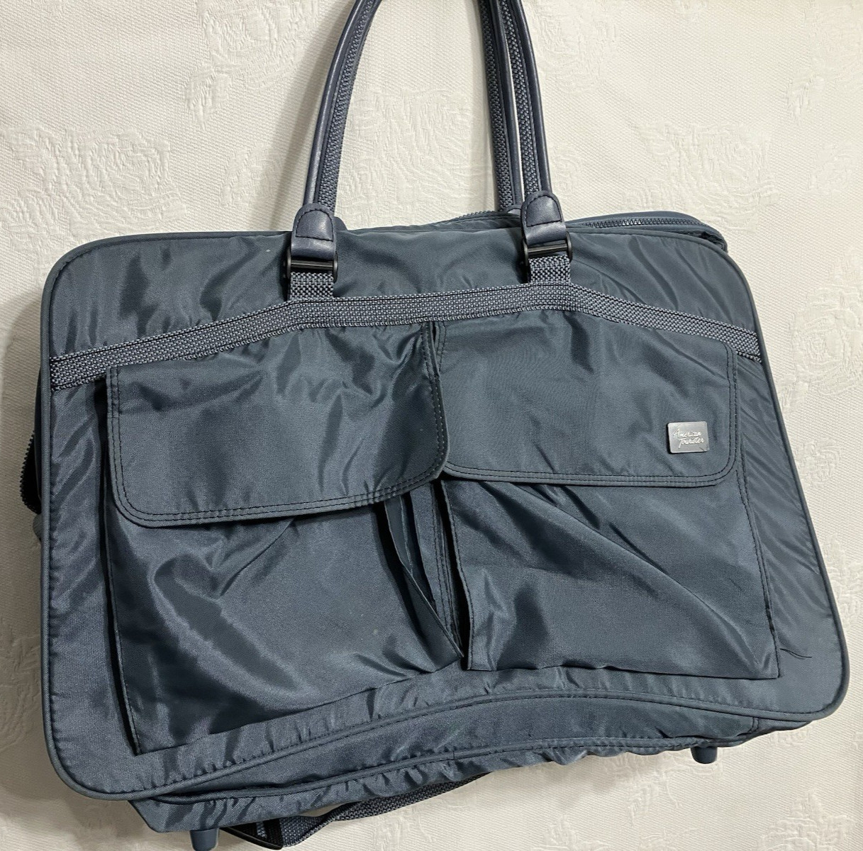 American Tourister Vintage Grey Canvas Carry On Bag