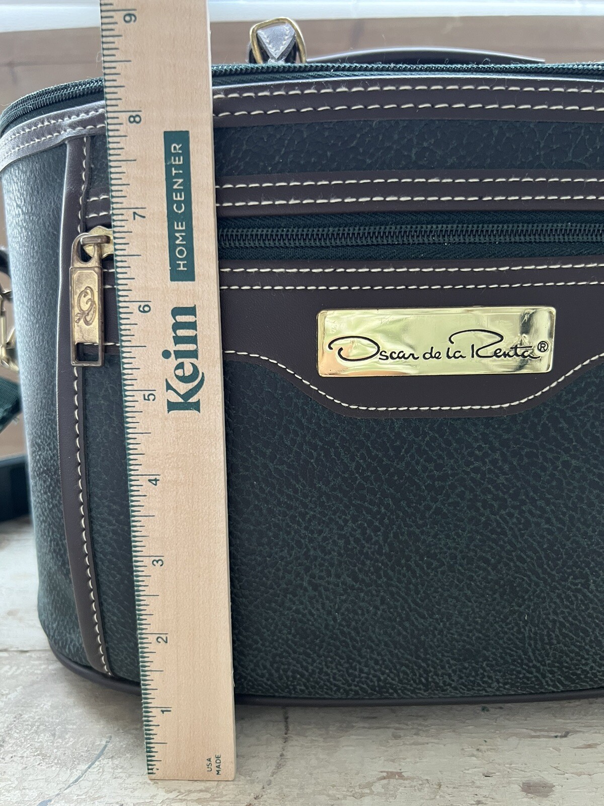 VTG Oscar de La Renta Train Case Luggage Travel Cosmetics Toiletry Bag Plane G9