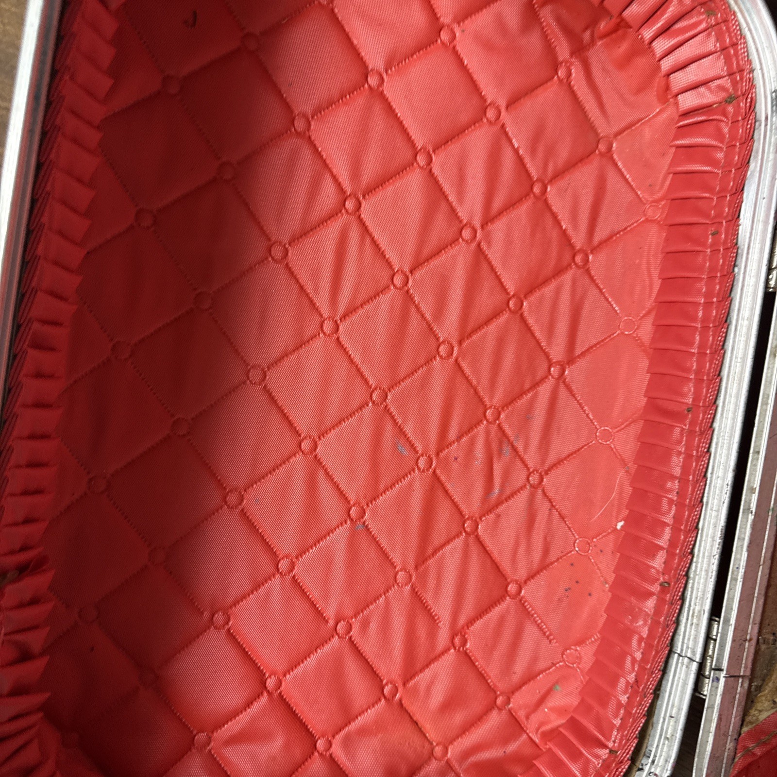 Vintage 70s 80s Girl Going to Grandma’s Red Hard 13” Suitcase Trojan Luggage Co.