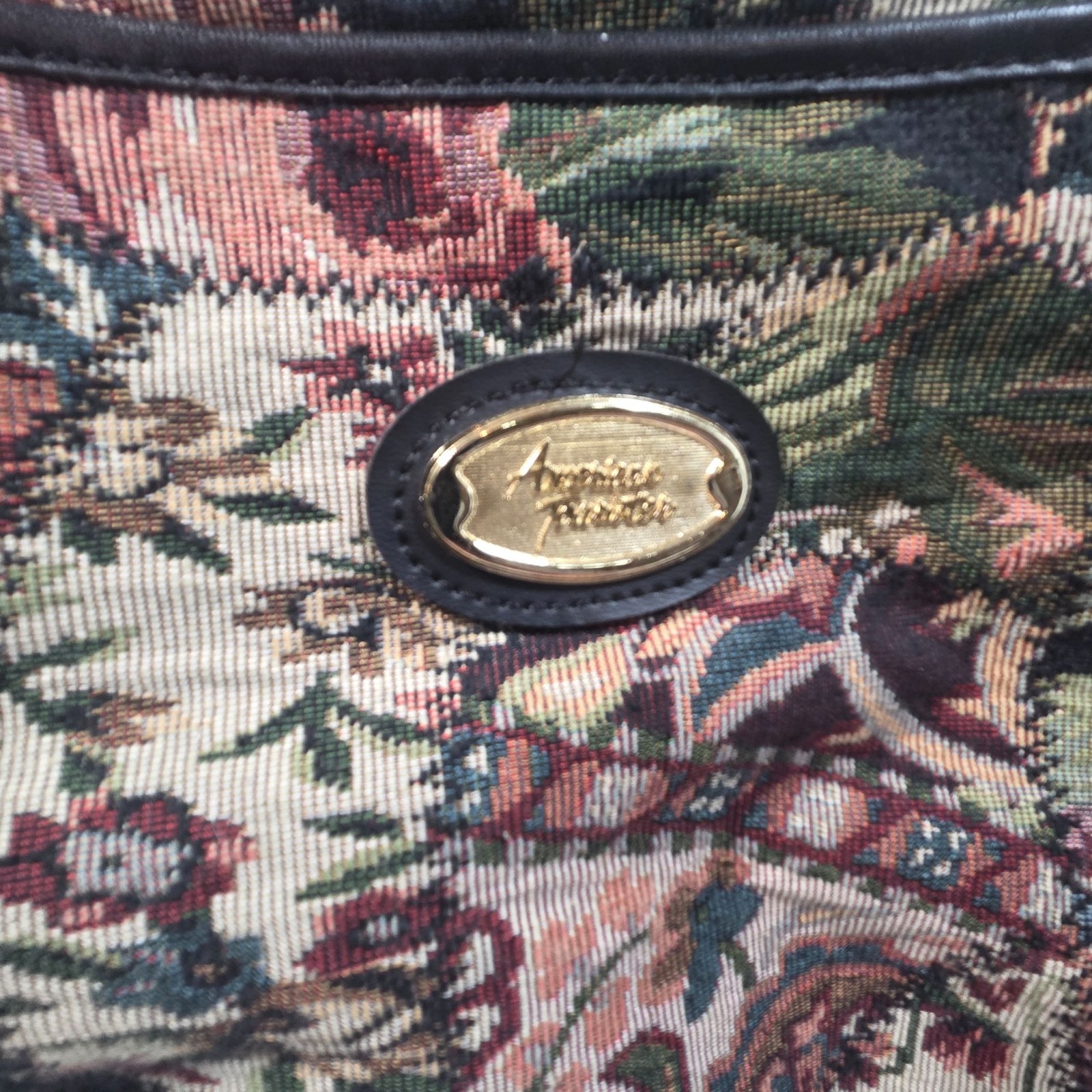 Vintage American Tourister Floral Tapestry Weekender Bag Leather Handle Cottagec