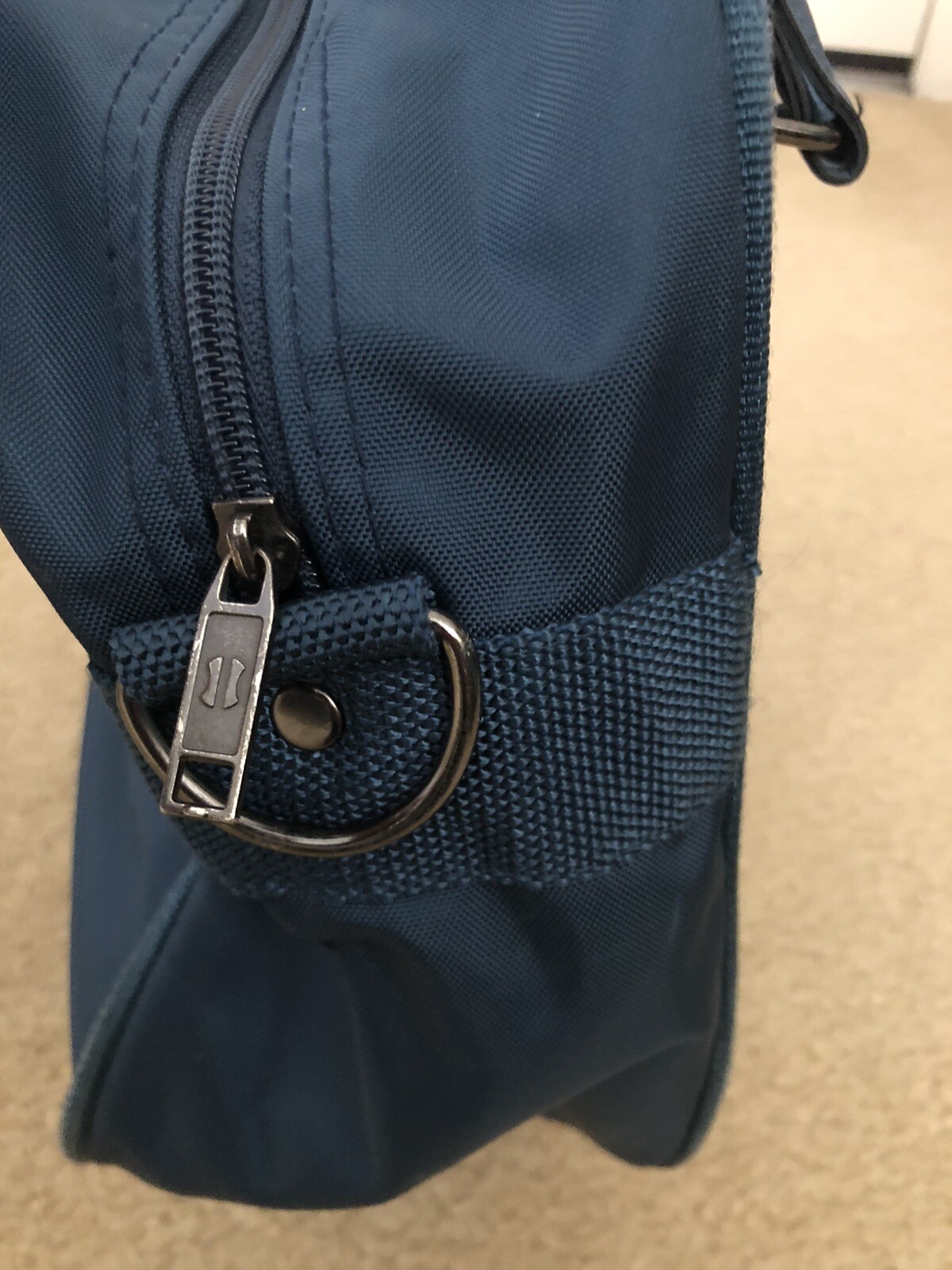 Vintage AMERICAN TOURISTER Blue Duffle Soft Canvas Carry On Suitcase Bag RARE