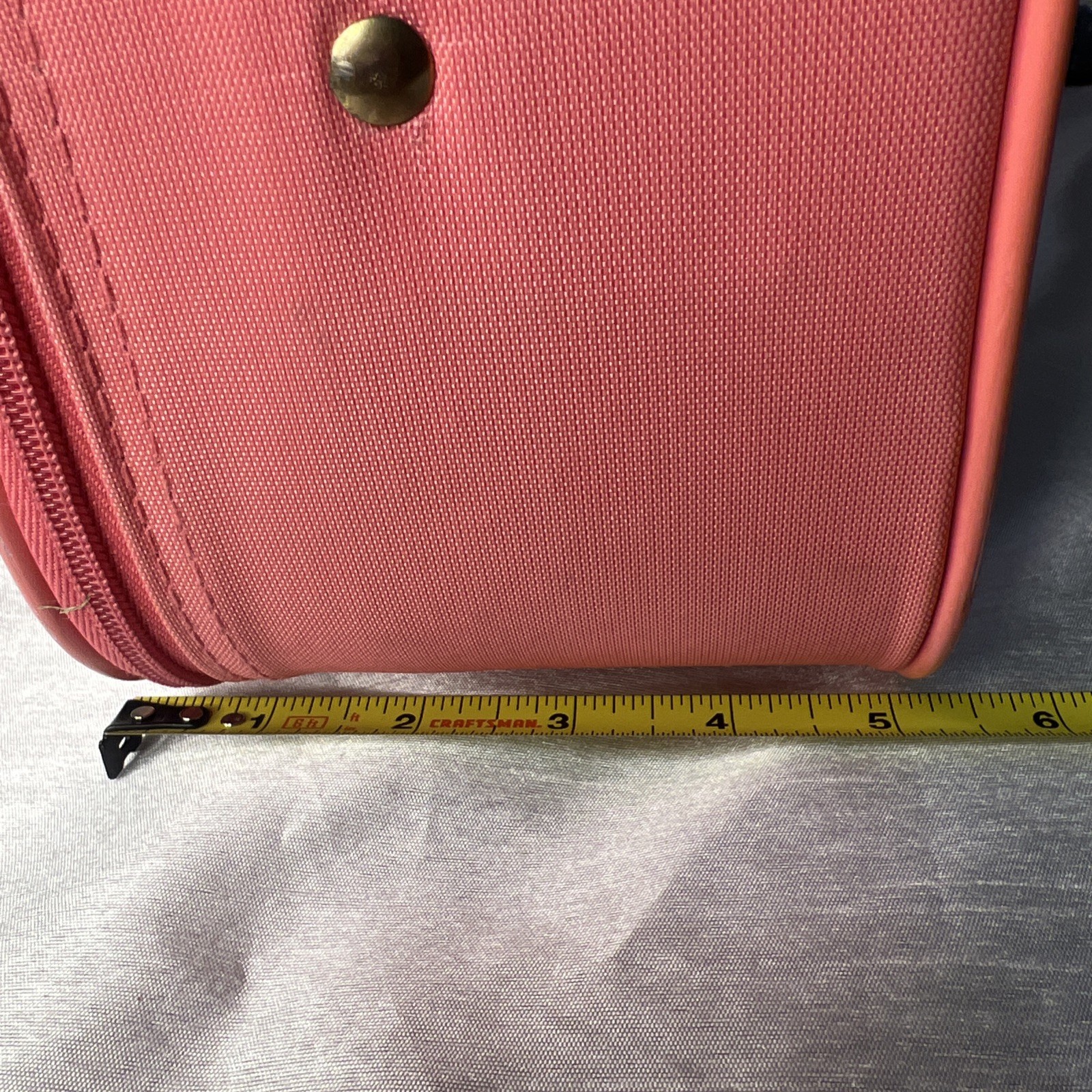 Vintage GOING TO GRANDMA’S Pink 1980s Childs Vinyl Suitcase Travel Carry On