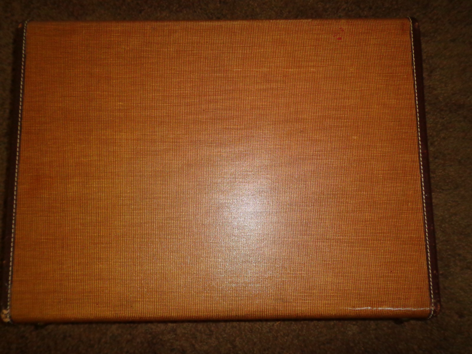 Vintage Portmanteau Suitcase Luggage Durable Leather Handle/ Trim Hangers Brown