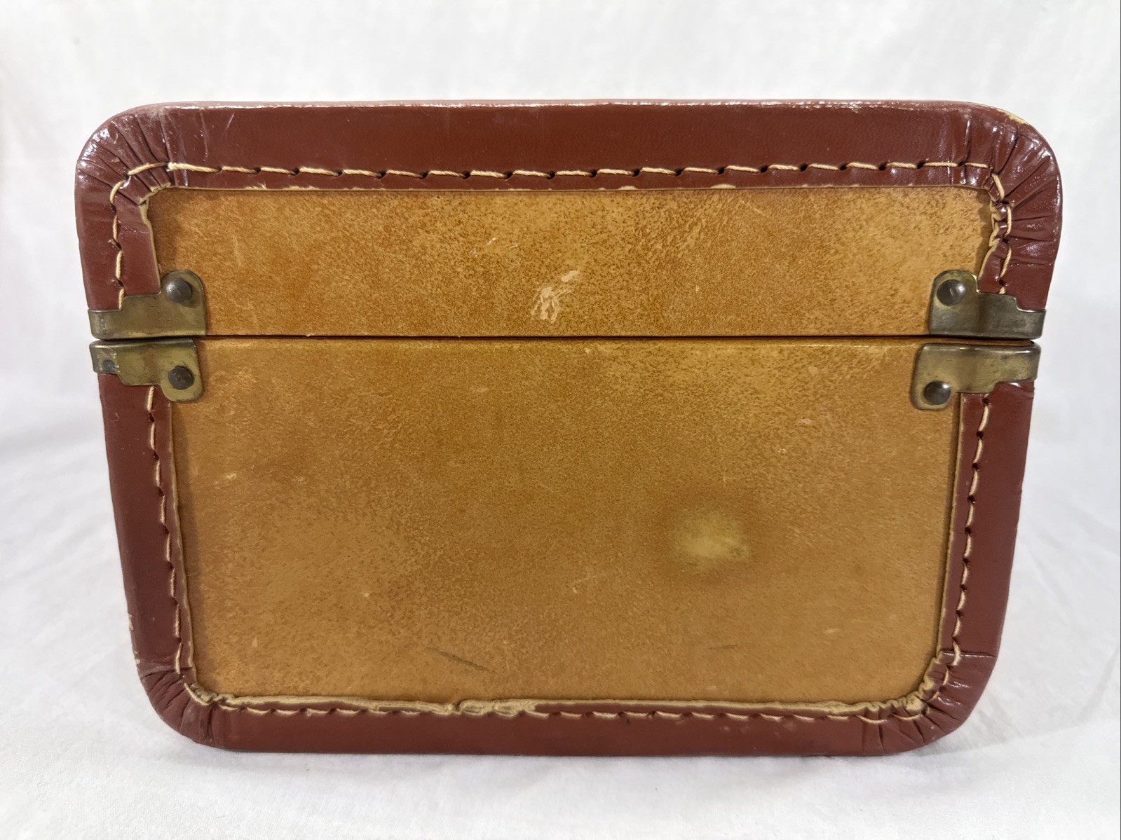 Vintage 50’s JC Higgins Hard Shell Fine Luggage Train Makeup Caddy Case Mirror