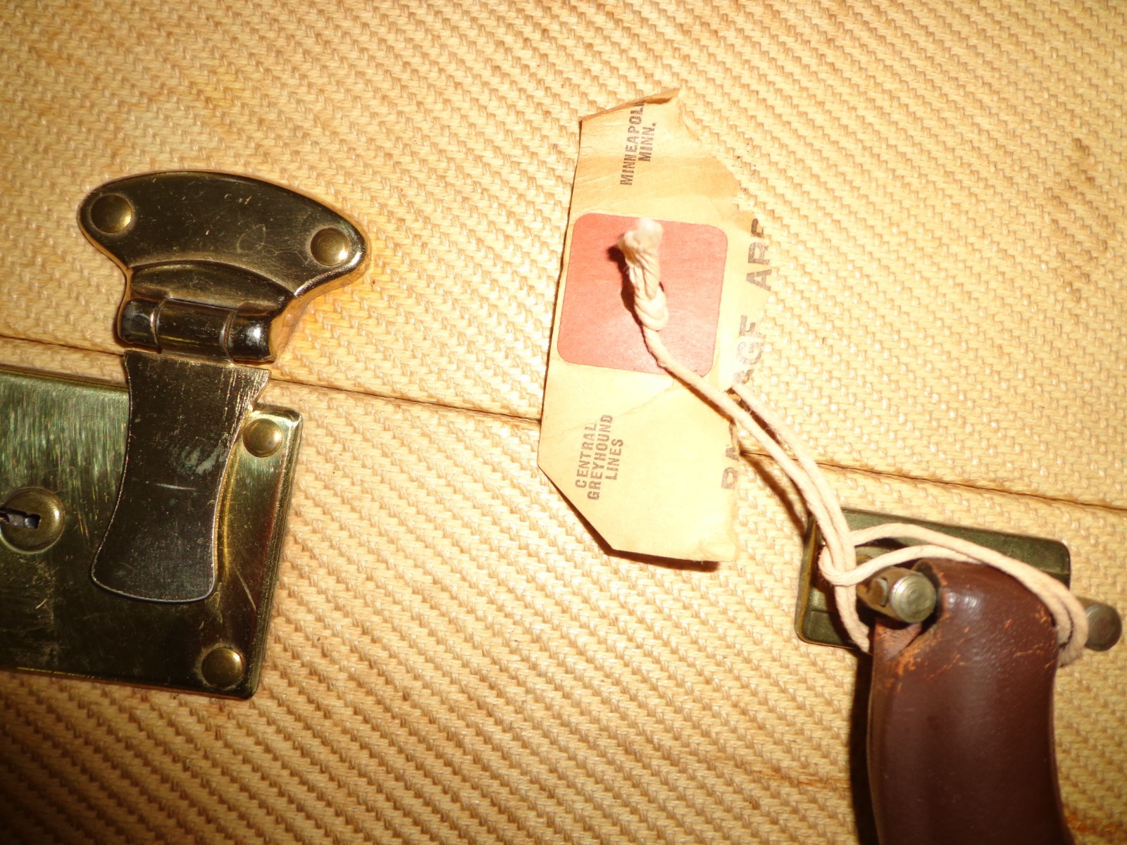 Vintage Portmanteau Luggage Suitcase Clothes Hangers Leather trim/Handle Sturdy