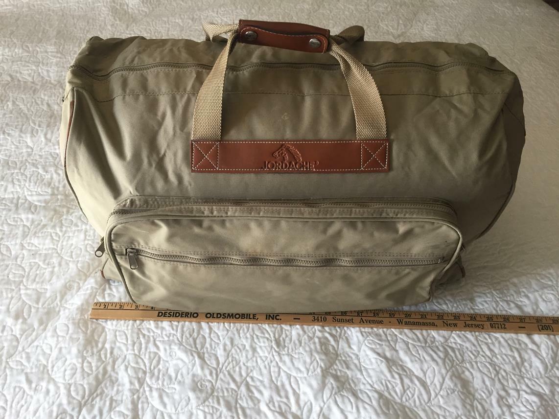 VTG JORDACHE Zippered Duffle Bag Luggage Travel Canvas Overnight Carry On Gym