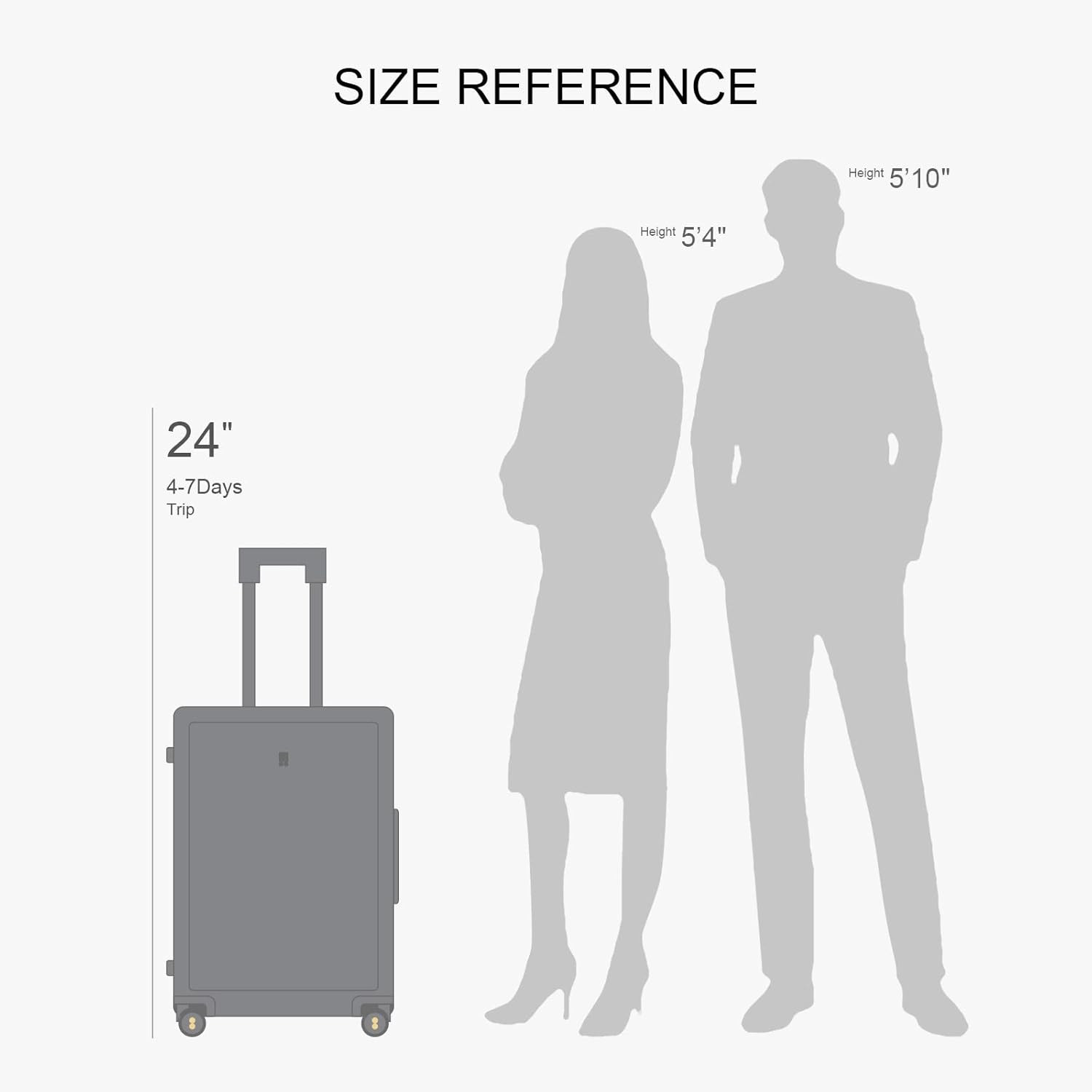 Checked Luggage, Large Suitcase, Lightweight Luminous Textured Tsa Approved Medi