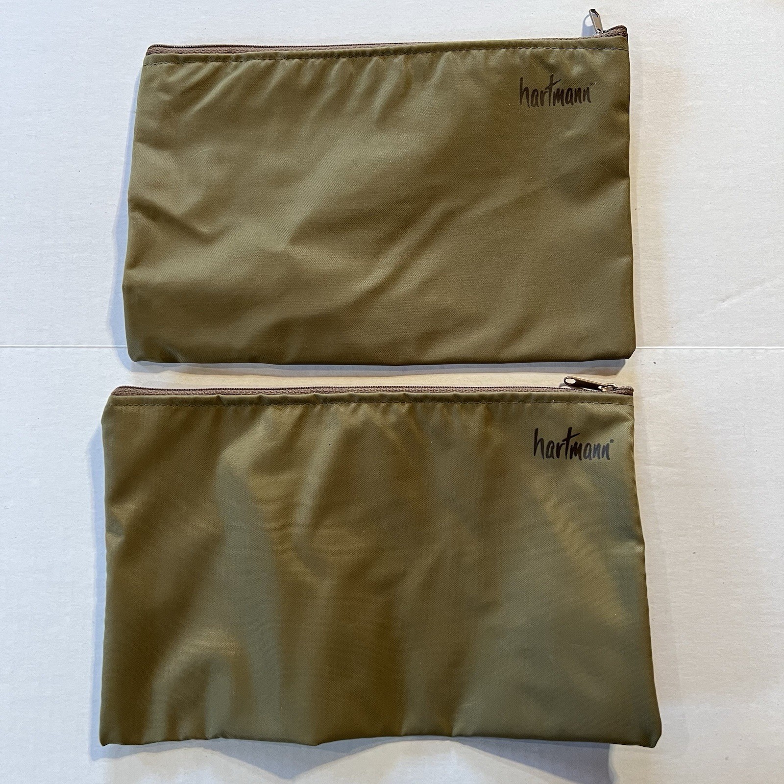 2 Hartmann Nylon Drawstring Shoe Bag & 2 Zipper Lined Pouch Case