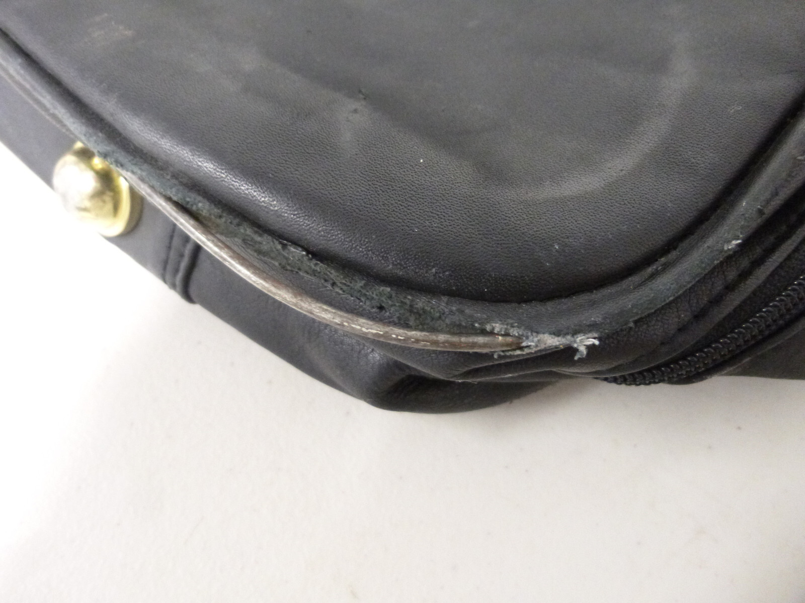 Vintage Genuine MGM/UA Home Video Black Leather Travel Bag Suitcase